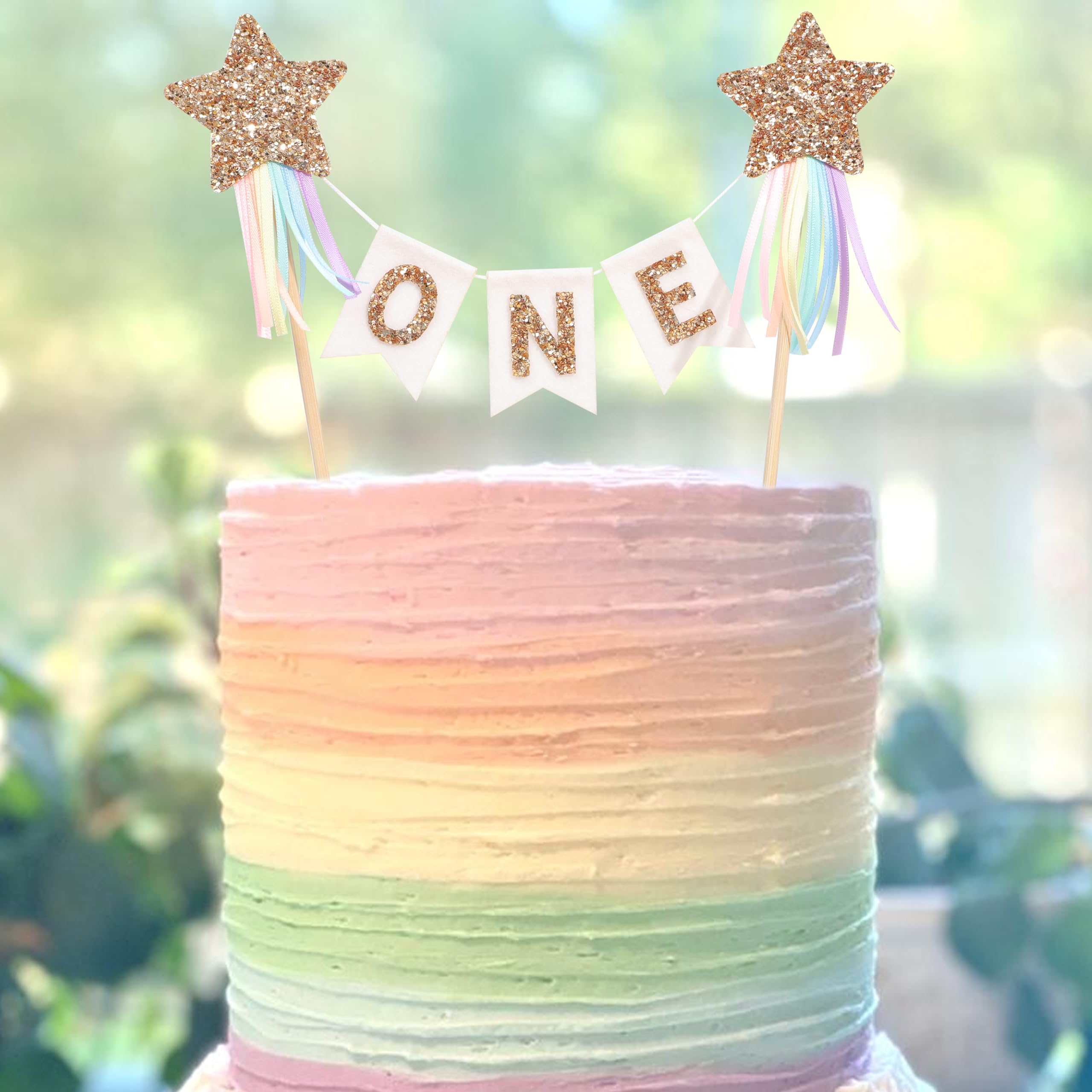 Rainbow Fondant Cake Topper / Pastel Colours Edible Fondant Rainbow Cake Decoration / Large Pastel Rainbow