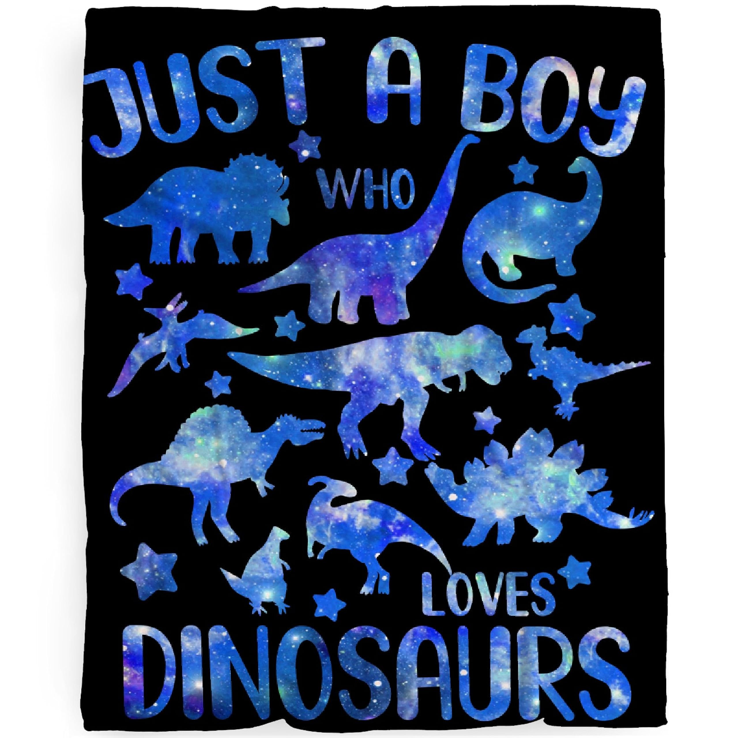 Just A Boy Who Loves Dinosaurs Blanket Gifts for Boys Girls