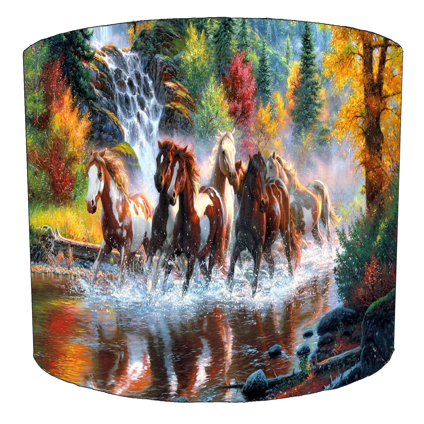 Herd of Wild Horses in River Lampshade in 3 Sizes for Ceiling Light Shades Pendant or Table Lamp