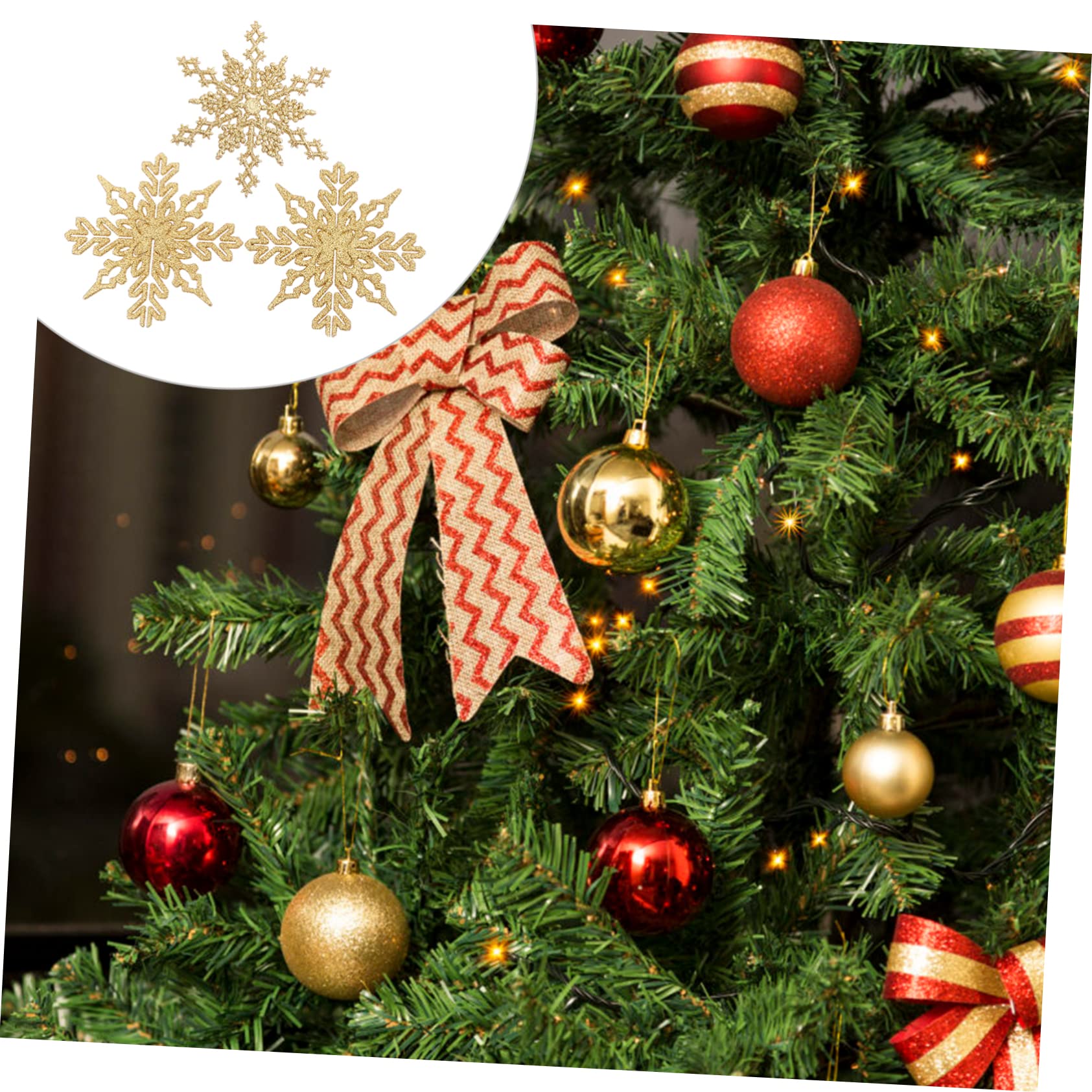 Cabilock 72 Piezas Copos de Nieve de Navidad Adornos de Copos de Nieve de árbol de Navidad Adorno Colgante navideño decoración Ornamento Copos de Nieve de plastico Colgando de Nieve