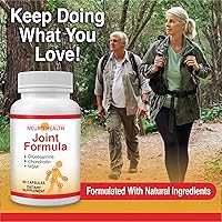Vista 7 de Fórmula articular con glucosamina, condroitina y MSM, 60 cápsulas (1 botella) Cúrcuma/Suplemento de apoyo articular para huesos, espalda, rodillas