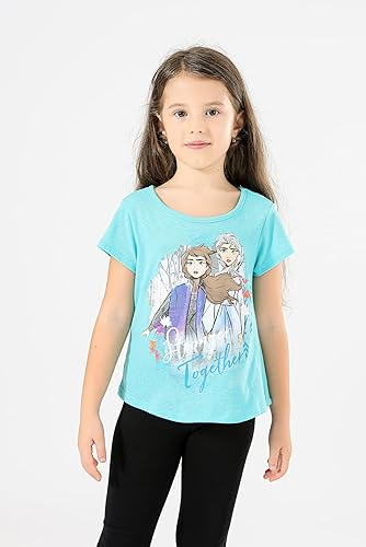 Miniatura 4 de Disney Frozen Elsa and Anna - Camiseta de manga corta para niñas pequeñas y grandes