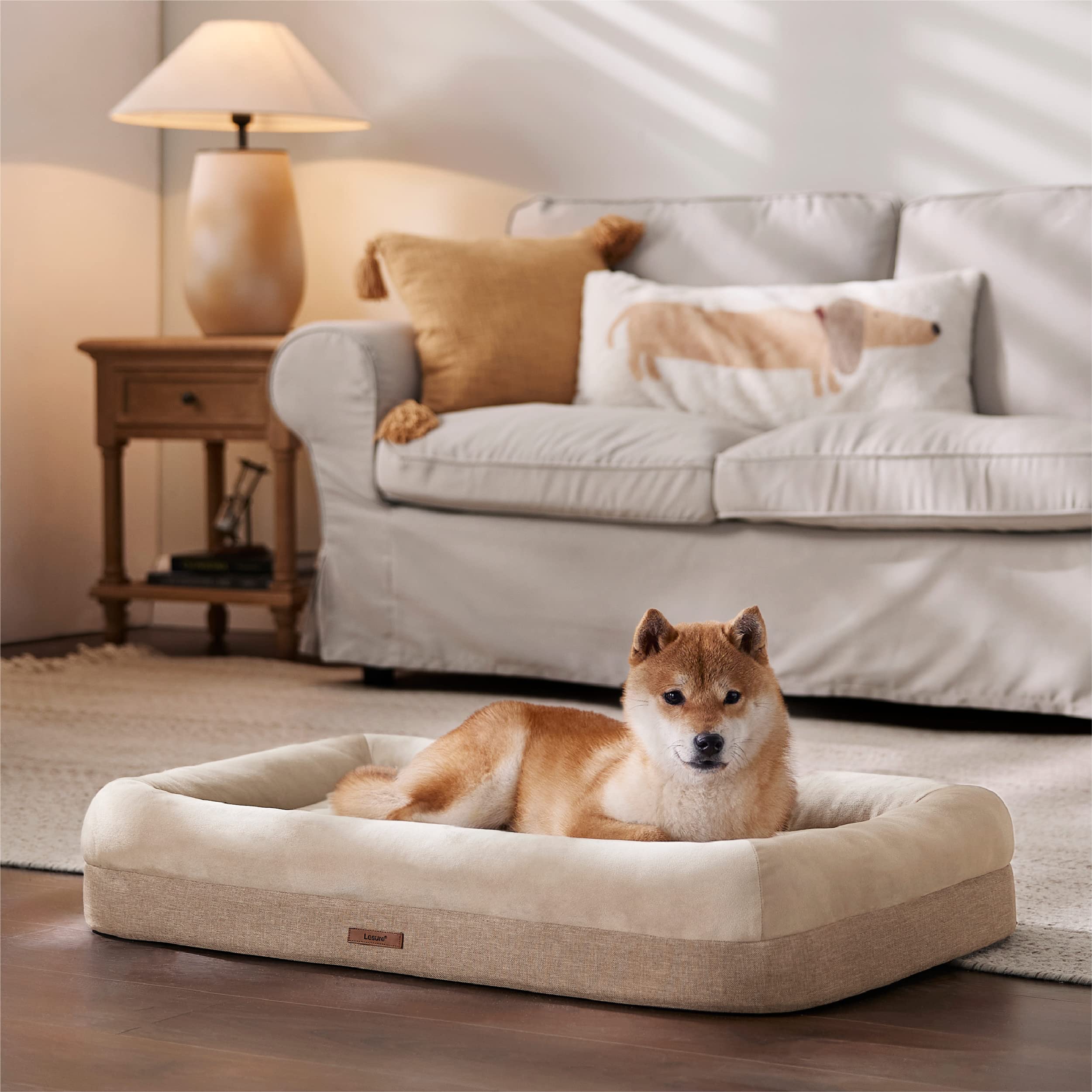 ASYストアBrindle Orthopedic Memory Dog Wrap Plush Bed Bolster Foam Around