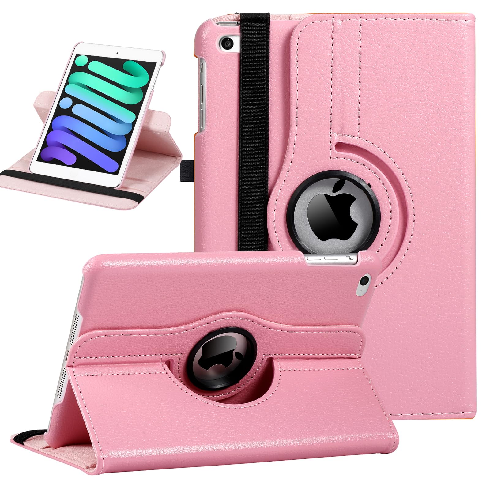 Case for iPad Mini 5 (5th Generation 7.9" 2019), Cover for iPad Mini 4,4th Generation 7.9" 2015, PU Leather Cover with Auto Sleep Wake for iPad Mini 1/Mini 2/Mini 3, Pink