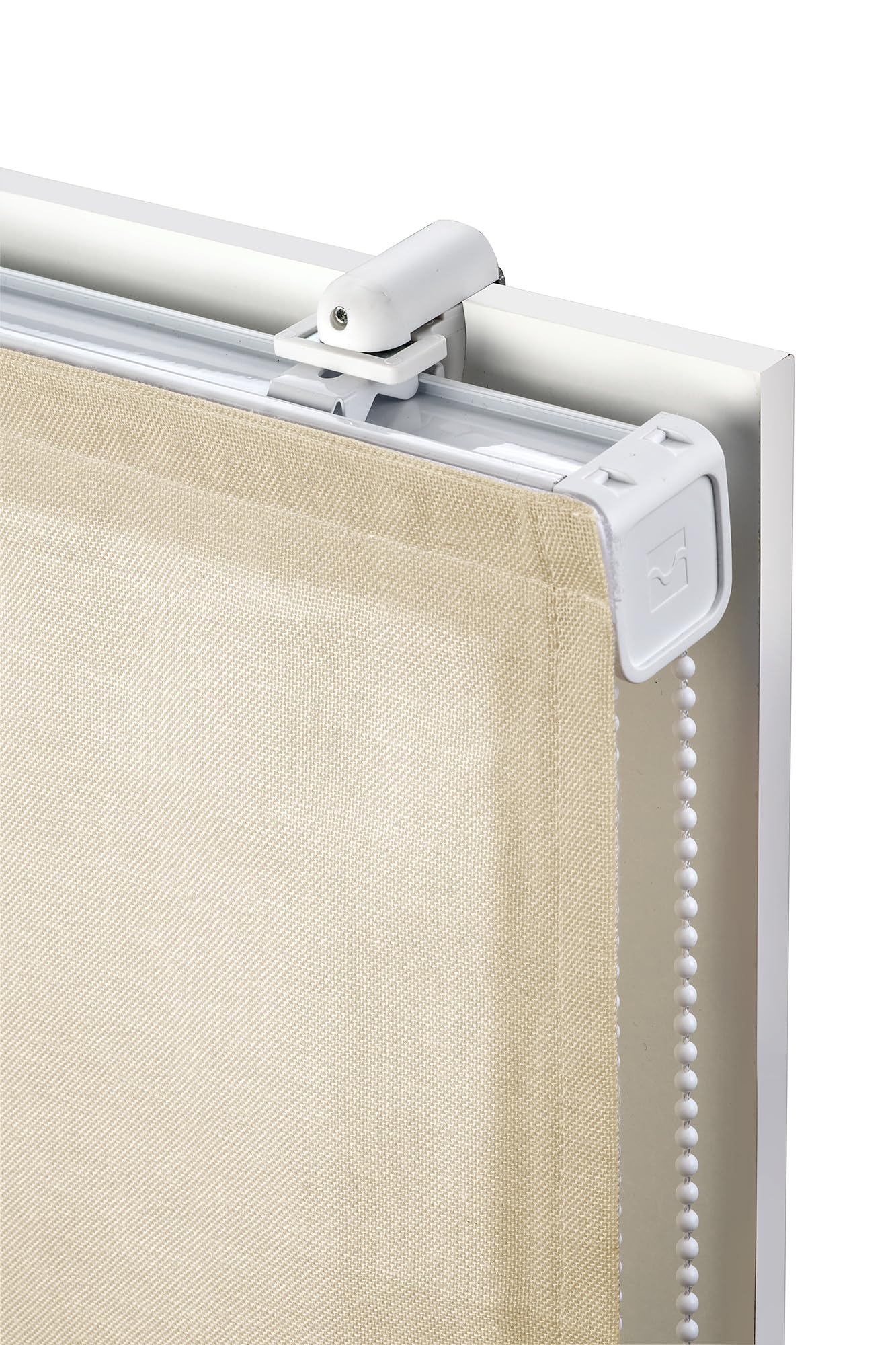 Faltrollo mit Stäben, Leinen, Easyfix-Option ohne Bohren, Beige, 100 x 180 cm