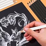 Heshengping 6 Black 6 White oil color pencils coloring drawing pencil oil-based wooden colored pencils for artists beginners artists, 12 pack