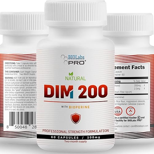 Miniatura 9 de Suplemento DIM para mujeres y hombres, DIM 200 mg Suplemento oral equilibrio hormonal, equilibrio hormonal para mujeres y hombres, diindolilmetano