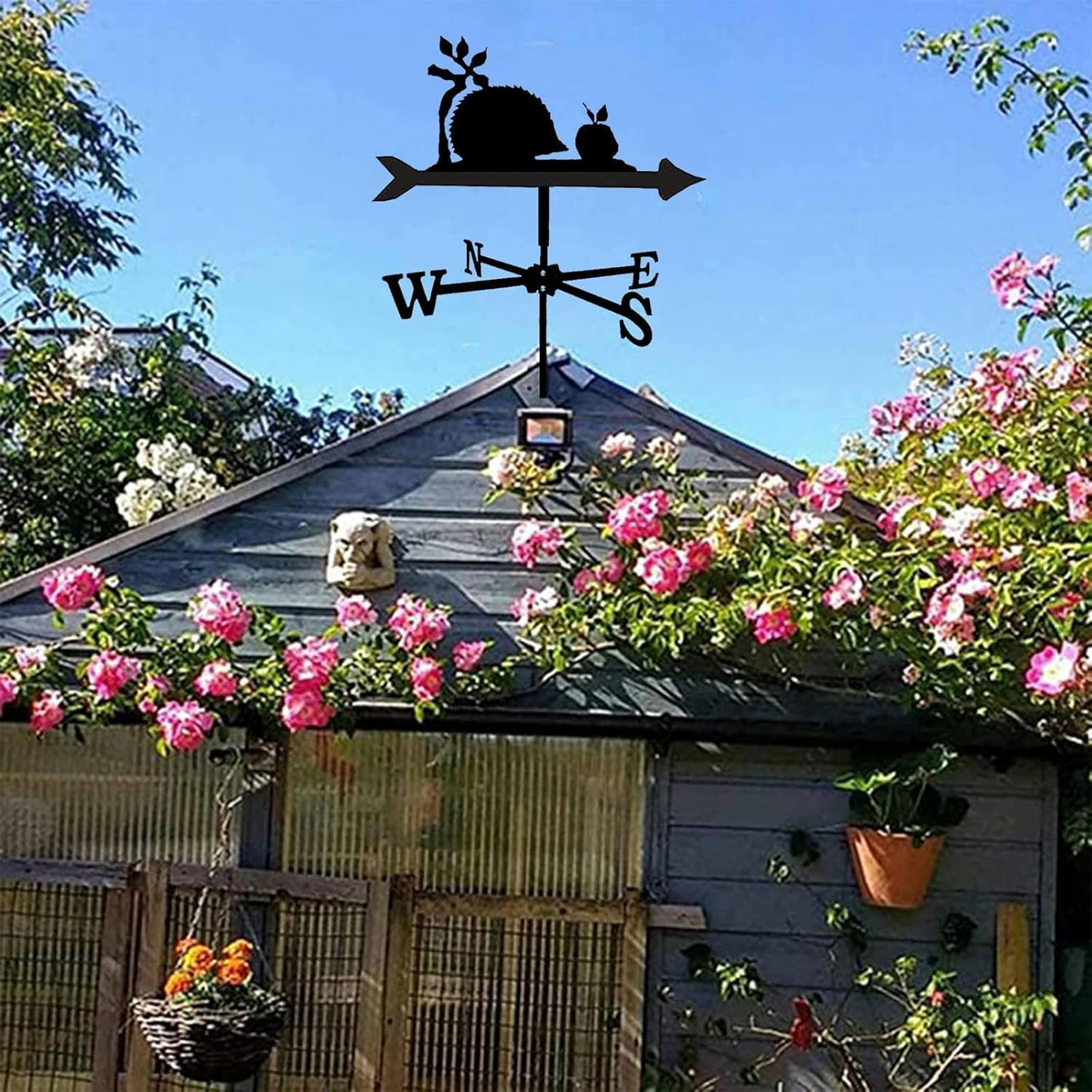 Weathervane Wiatrowskaz ze stali nierdzewnej Narzędzie pomiarowe do domu Wiatrowskaz Retro Wskaźnik kierunku wiatru do dekoracji ogrodu na zewnątrz
