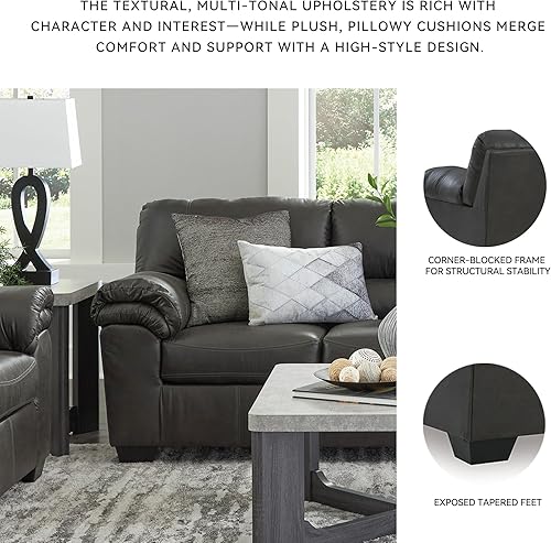 Miniatura 5 de Signature Design by Ashley Sofá Bladen de piel sintética, color gris