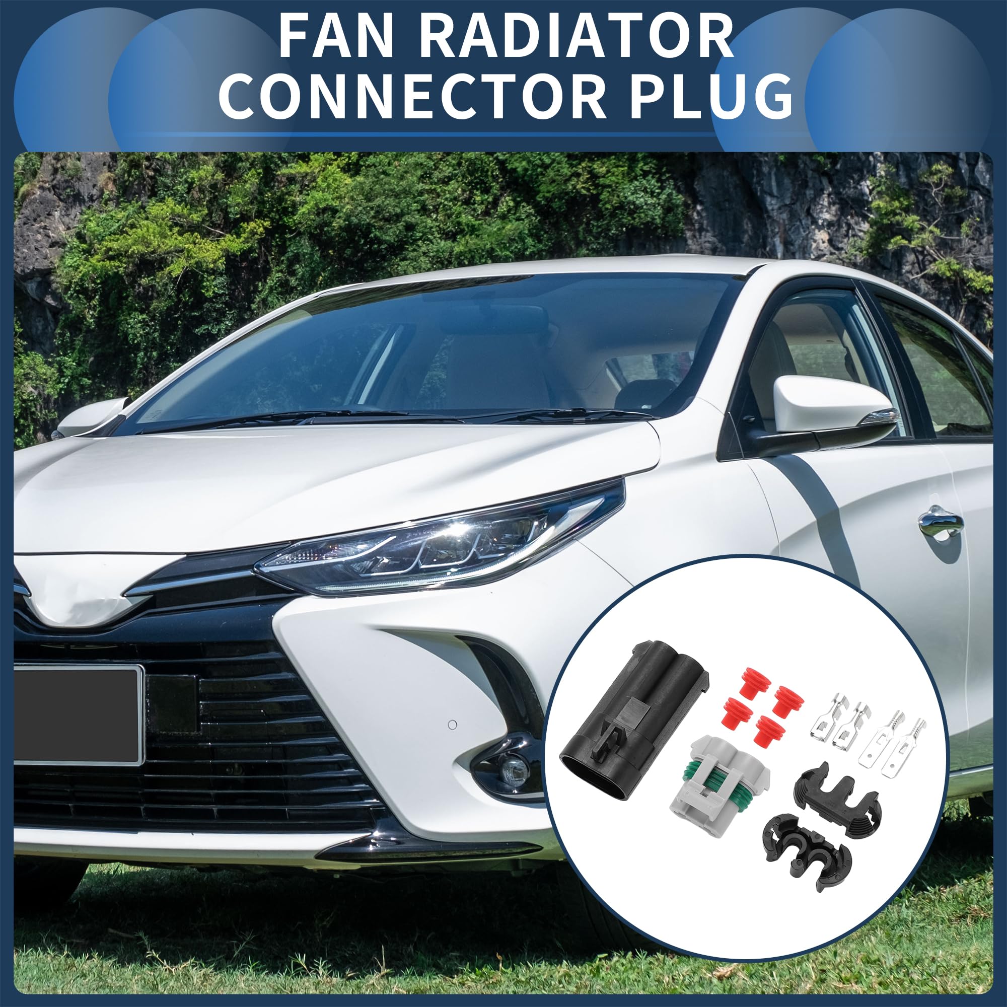 Connettore Elettrico A 2 Pin Femmina Per Toyota E Lexus – In Rame Stagnato, Con Terminali E Guarnizioni, Impermeabile, 14V, 1,5-10A, Facile Da Installare