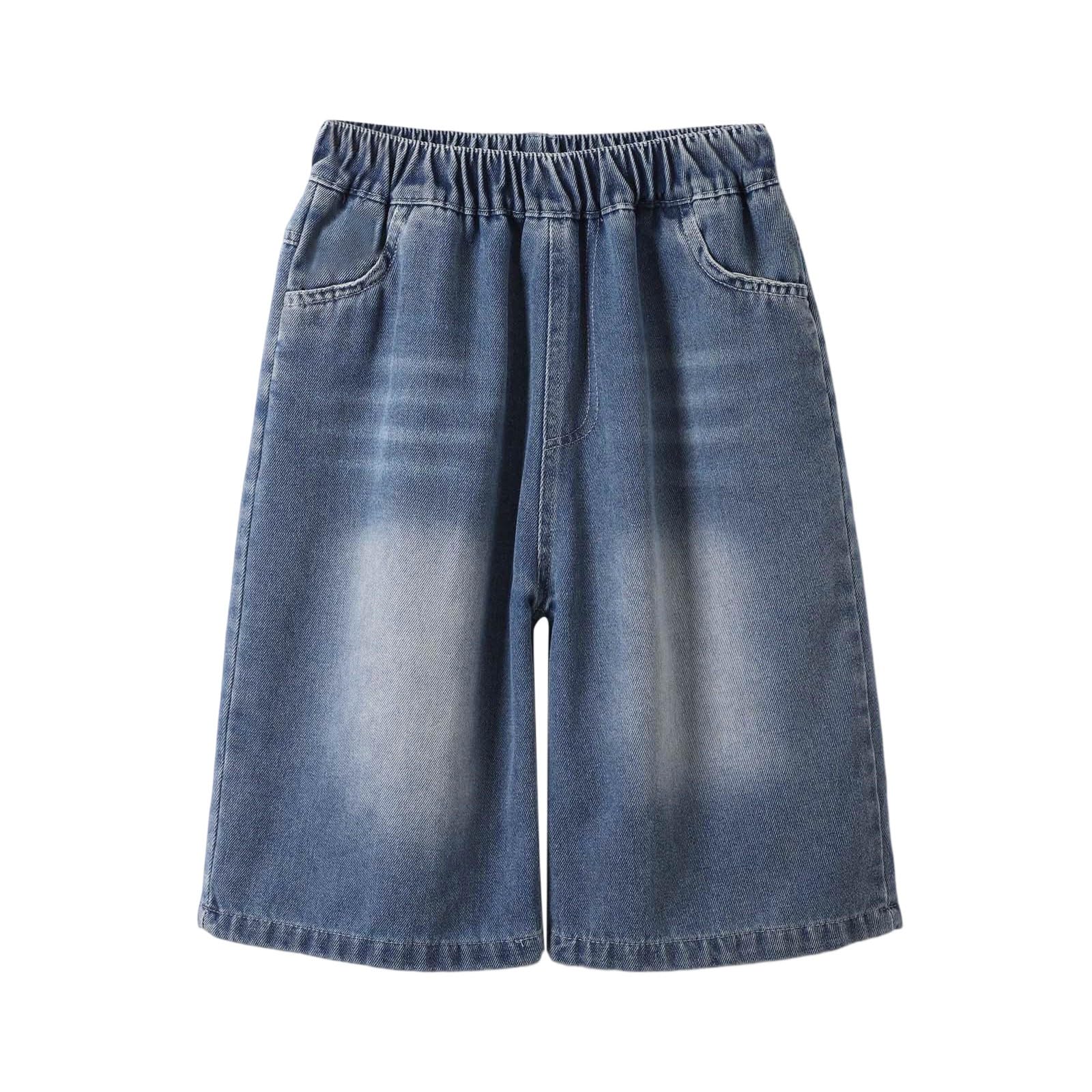 Générique Short Baggy en Jean pour GarçOns Short Baggy Garcon Pantalons Court Baggys LéGer Pantalon Jeans 3/4, Bermuda Jeans GarçOns Bleu Enfant Mode Denim Pantacourt Streetwear Outdoor 5-14Ans