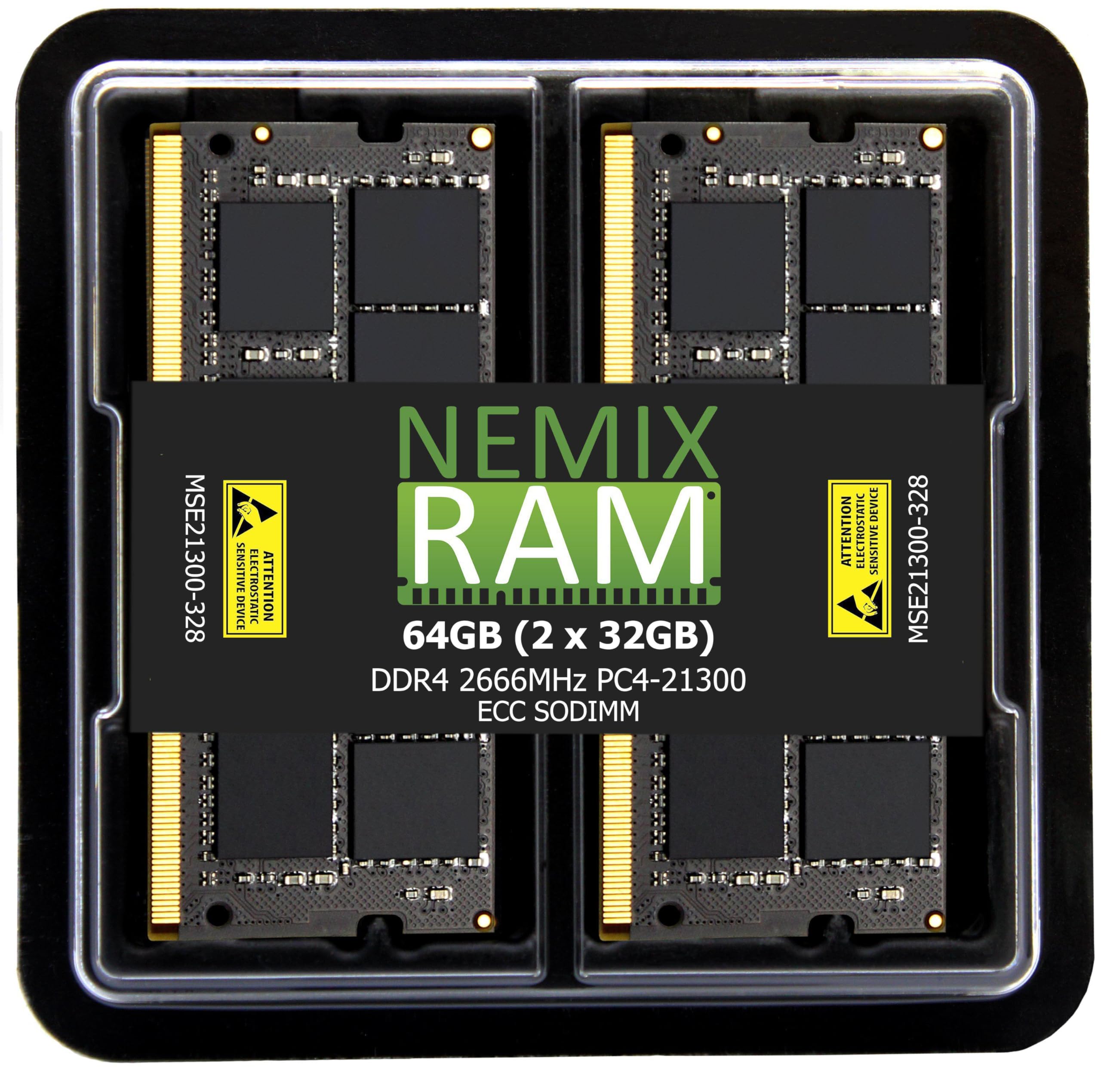 NEMIX RAM 64GB (2X32GB) DDR4 2666MHZ PC4-21300 2Rx8 1.2V CL19 260-PIN ECC SODIMM Compatible with ASUS LOCKERSTOR NAS-picture-19