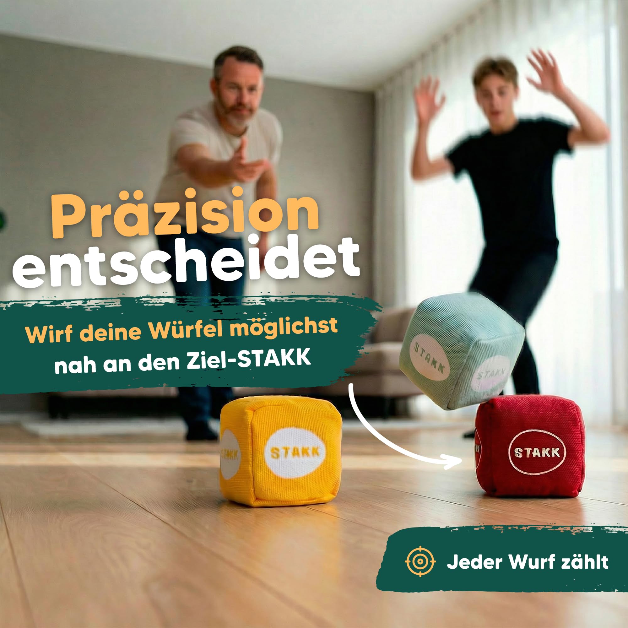 softSTAKK | Das Erfolgs-Wurfspiel jetzt für Indoor & Outdoor | Boccia & Boule neu interpretiert | Familienspiel vereint Geschick & Strategie | Wurfspiel für Kinder & Erwachsene