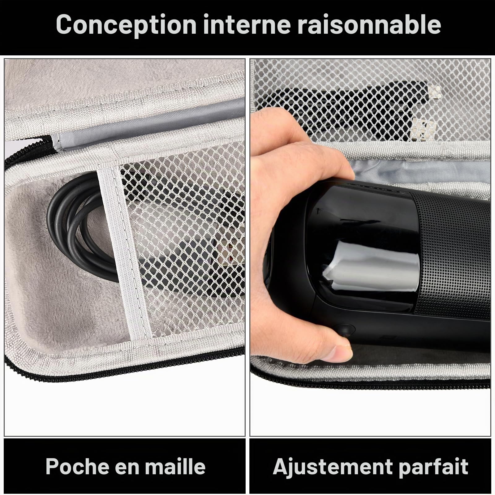 Housse pour Enceintes pour JBL Tuner 2/Flip 6/Flip 5/Essential 2, étui Portable de Voyage avec Compartiment pour câble USB - Boîtier Seul