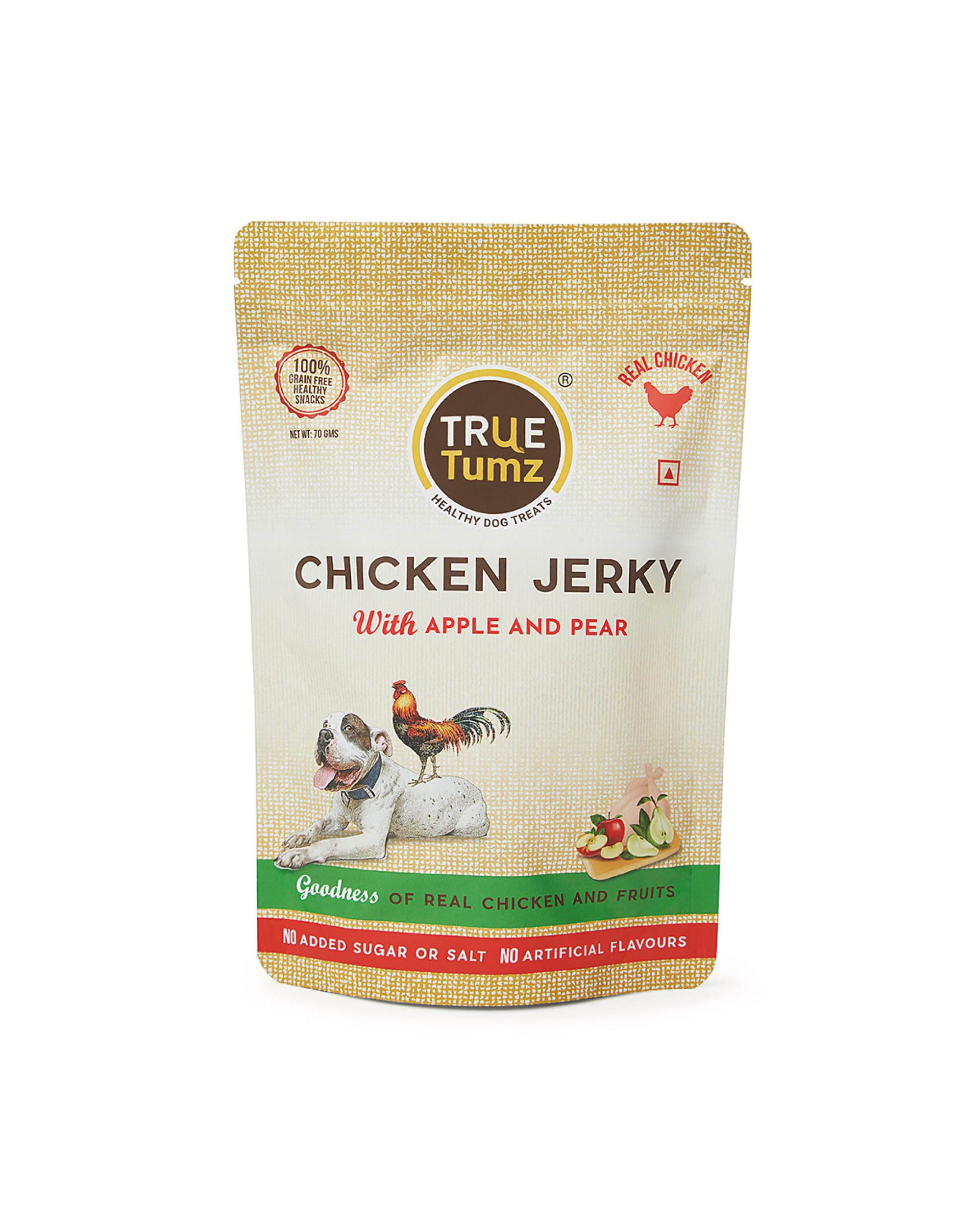 TrueTumz Real Chicken Jerky with Layers of Apples & Pears - Visible Layer of Fruits - Grain Free Healthy Dog Treat - High Protein (B0CVQ2ZW33) Amazon Price History, Amazon Price Tracker