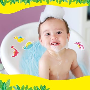 Hebayy 30 Non Slip Bathtub Stickers with Dinosaur Design, Waterproof and Anti Skid for Shower and Bathtub with Premium Scraper