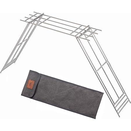 Amazon キャンピングムーン Camping Moon 焚き火ゴトク 焚き火グリル ステンレス F6丸棒 クッカースタンド 焚き火 ロストル マルチ鉄脚 帆布ケース付き Mtg Tla Camping Moon 鉄板 網