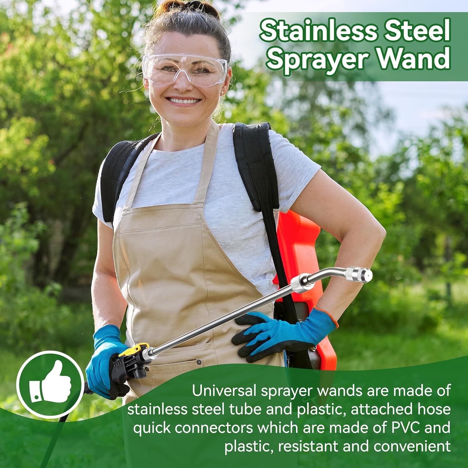 2 Packs Replacement Sprayer Wands with Hoses Compatible with Ryobi, 24 Inch Spray Part with Adjustable Nozzle, Trigger Wand, Hose, Adjustable Universal Spray Wands Match 3/8'' Hose