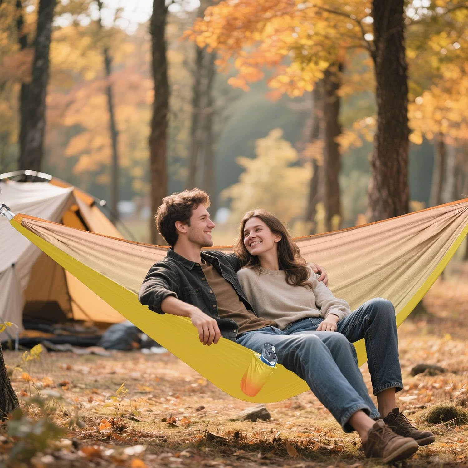 Orange Red Gradient Outdoor Hammocks Swing Hammock for Camping Travel Accessories