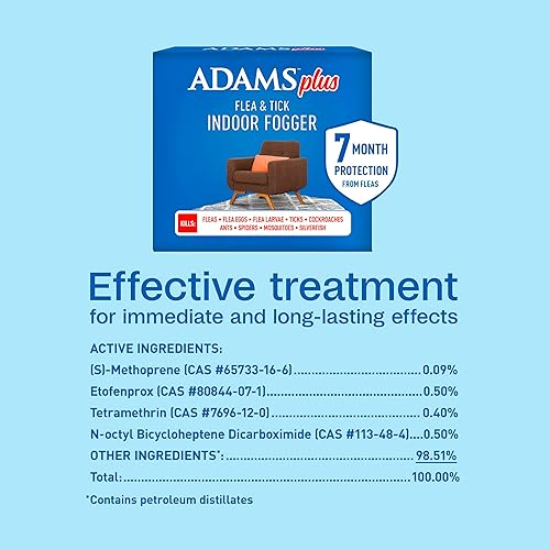 Miniatura 8 de Adams Plus - Nebulizador para interiores de pulgas y garrapatas, 3 latas de 3 onzas, mata pulgas, huevos de pulgas, hormigas, moscas, avispas,