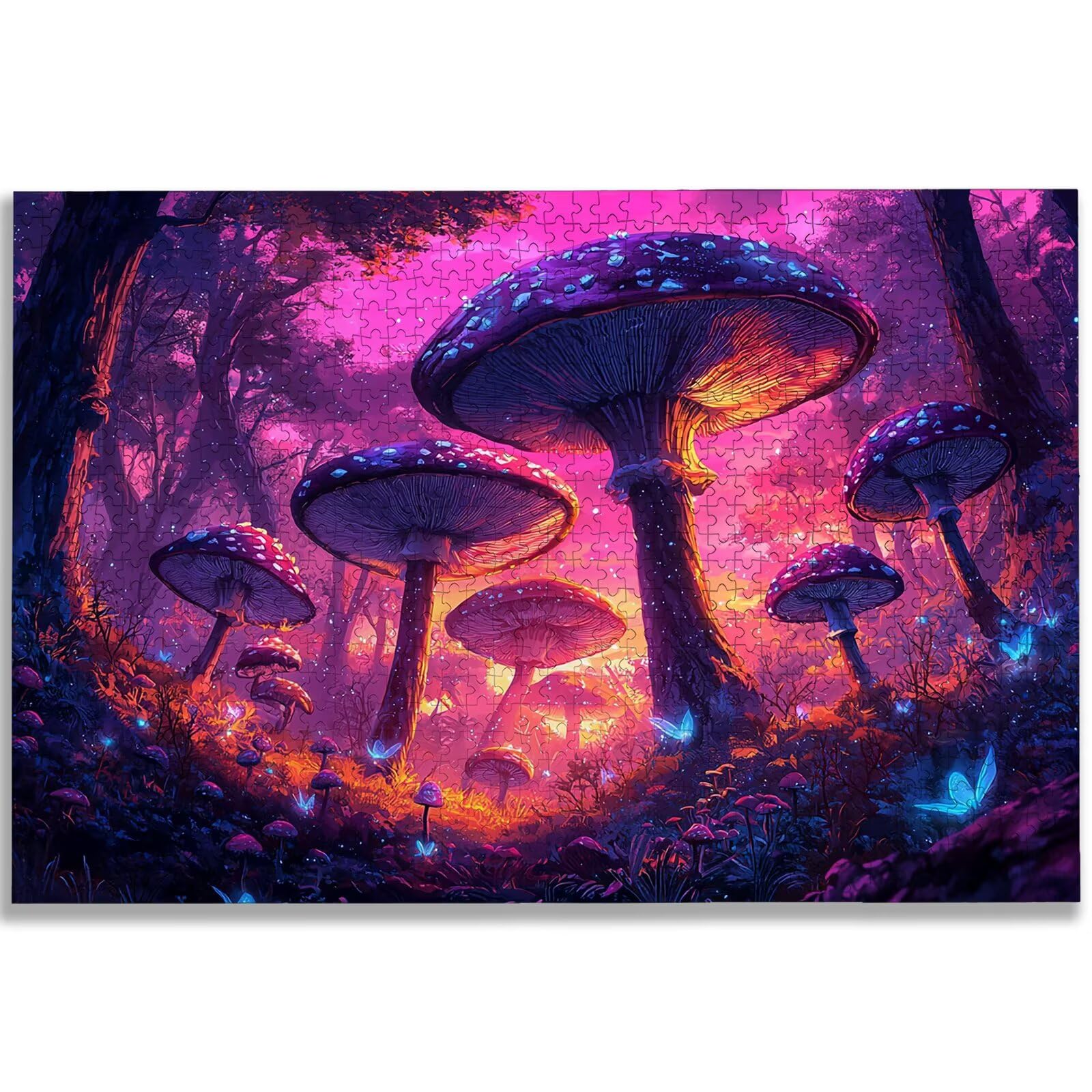 Puzzle 2000 Piezas, Puzzle Paisaje con Caja para Adultos, DIY Champiñón Rompecabezas Madera para Adultos, 2000 Piezas Rompecabezas Desafiante, para Decoracion Hogar, Regalo Mujer, Regalo Hombre, -2622
