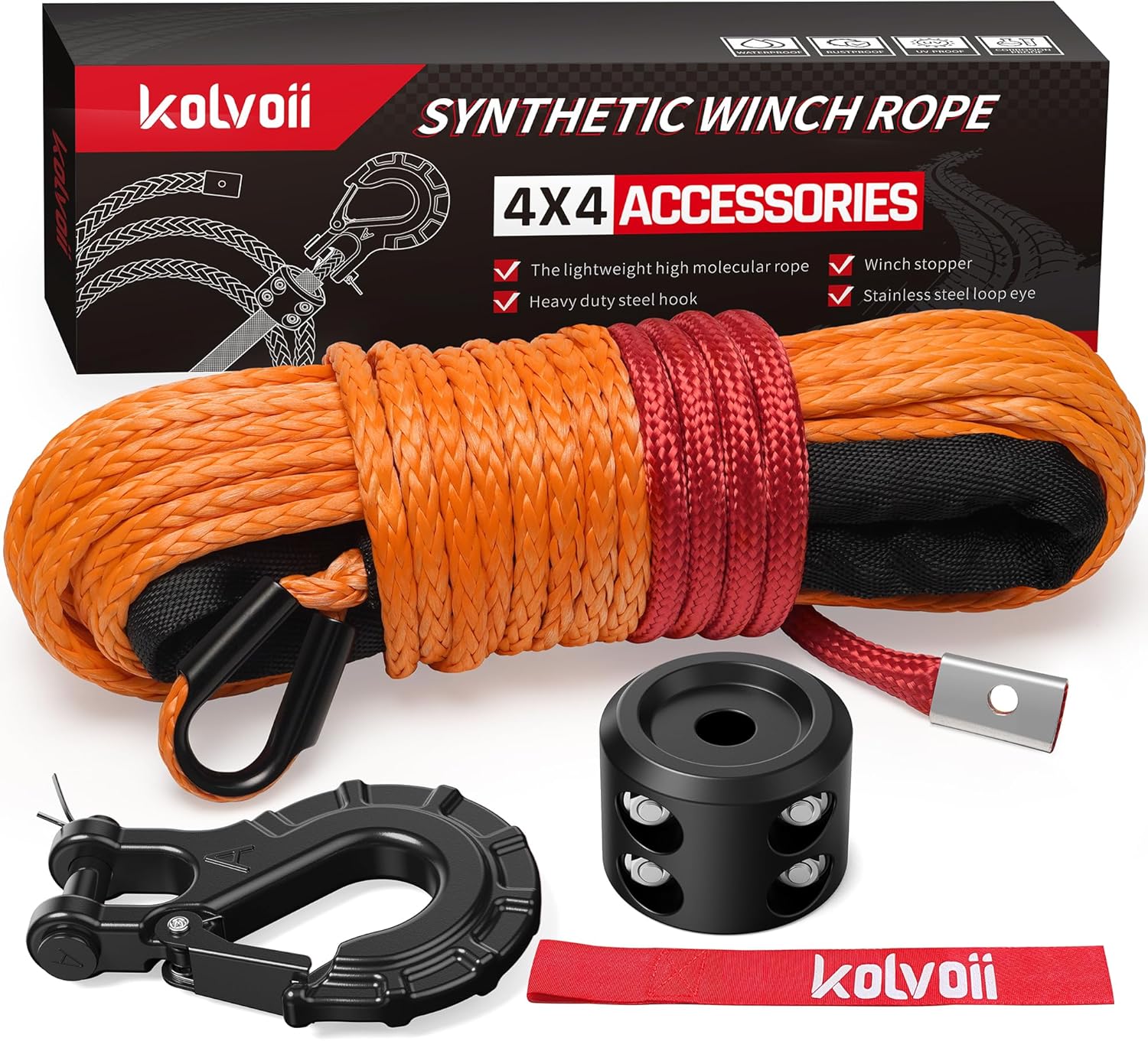 Kolvoii Winch Rope Extension 3/8 Inch X 50 Ft 26,500 Ethiopia
