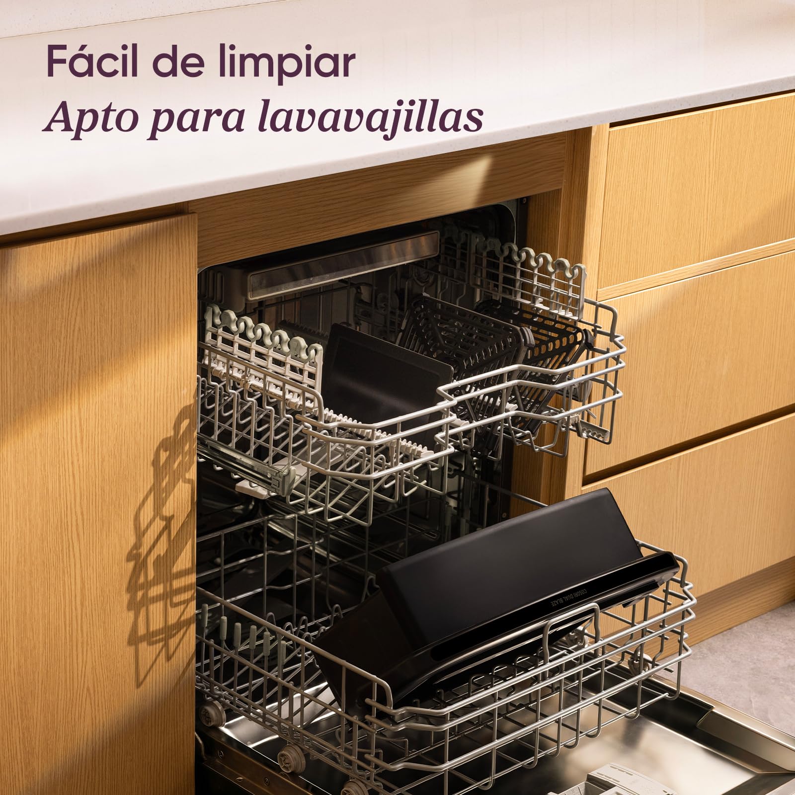 Cosori Freidora de Aire 8,6L Dual Blaze TwinFry Compact, sin PFAS ni Teflon | Revestimiento Cerámico sin PFAS, Tecnología Dual Blaze™, Divisor para 1 o 2 Zonas, Modos SYNC&Match, 6 Funciones, 2700W