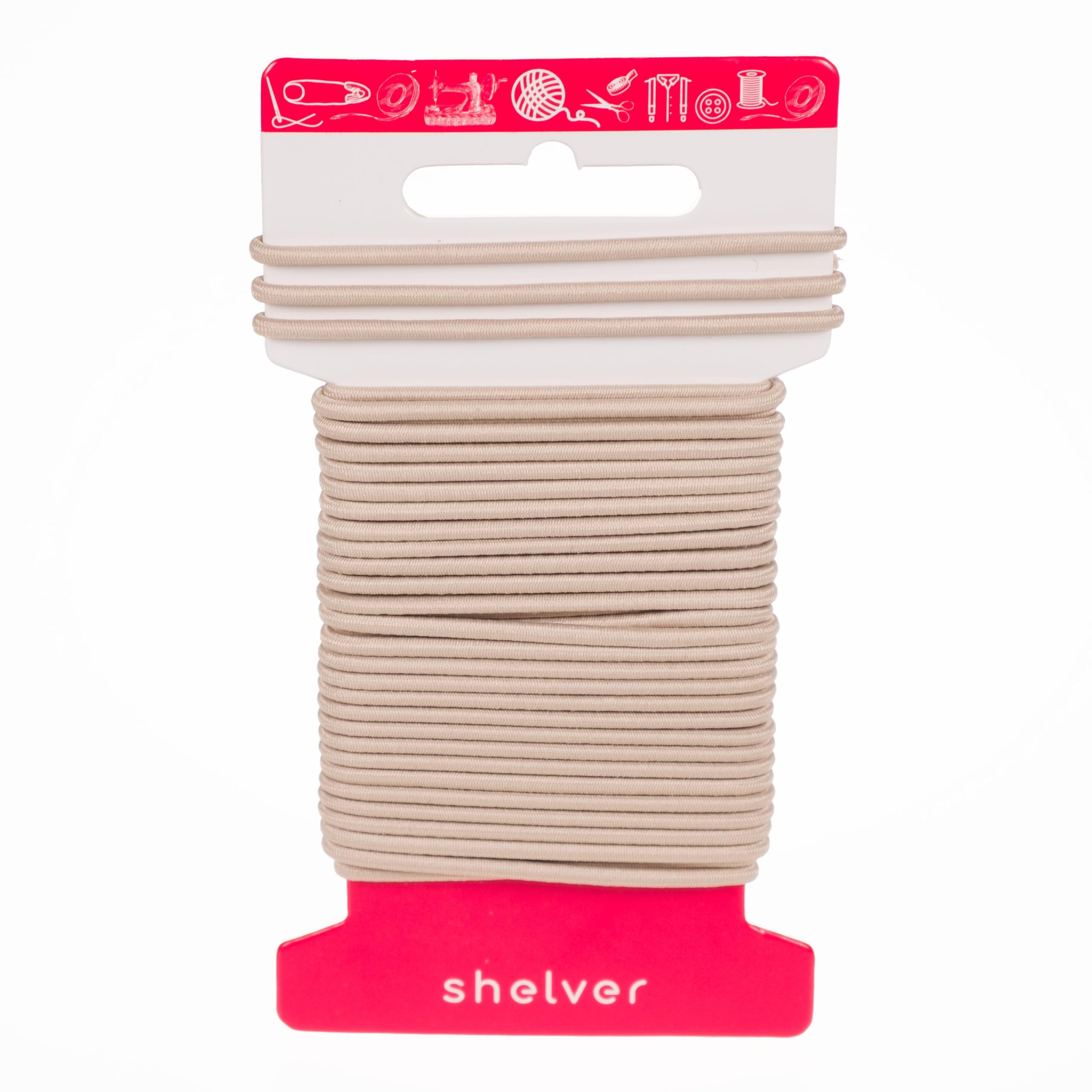 Shelver Beige Elastic String Cord, Black-White-, 1Mm-1.5Mm-2Mm-2.5Mm-3Mm, 6 Metres