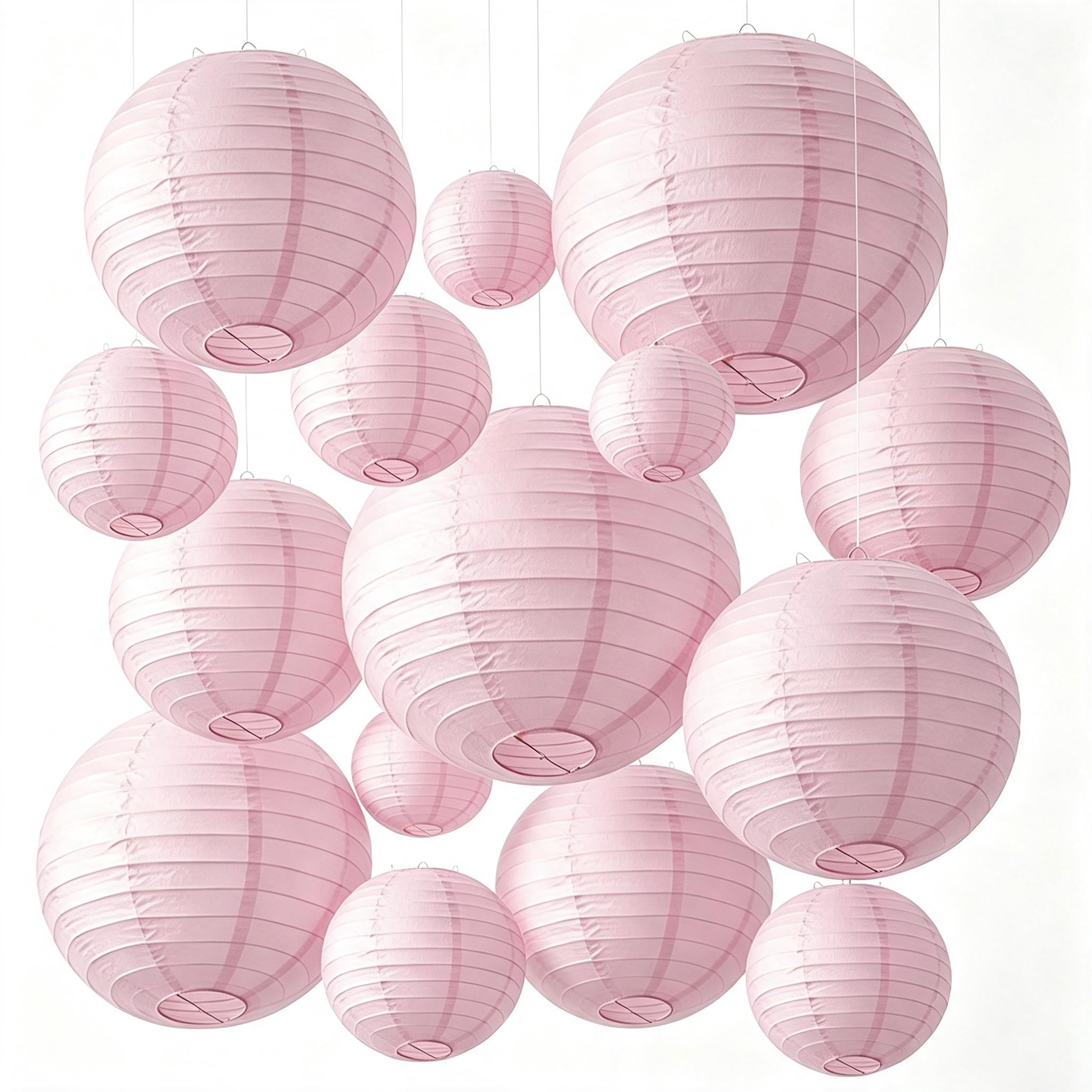 15pcs Pink Paper Lanterns Party Decorations for Birthday Wedding