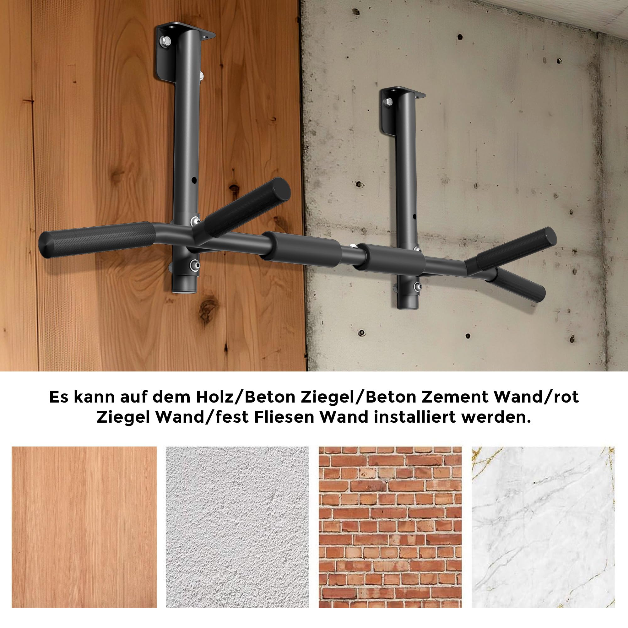 ONETWOFIT Klimmzugstange Wandmontage, Balkenmontage, Deckenmontage 3 in 1, Heavy Duty für Indoor Home Gym Workout multifunktionelle Klimmzugstange (Max Load 200kg)