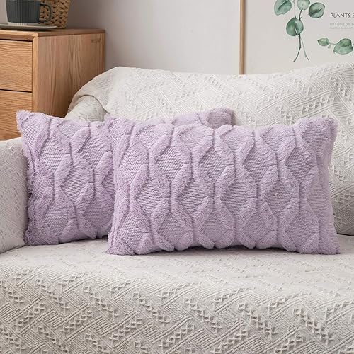 Miniatura 1 de MIULEE juego de 2fundas de almohada de lana sintética, bordadas, para sillón, sofá, dormitorio, auto, fundas decorativas