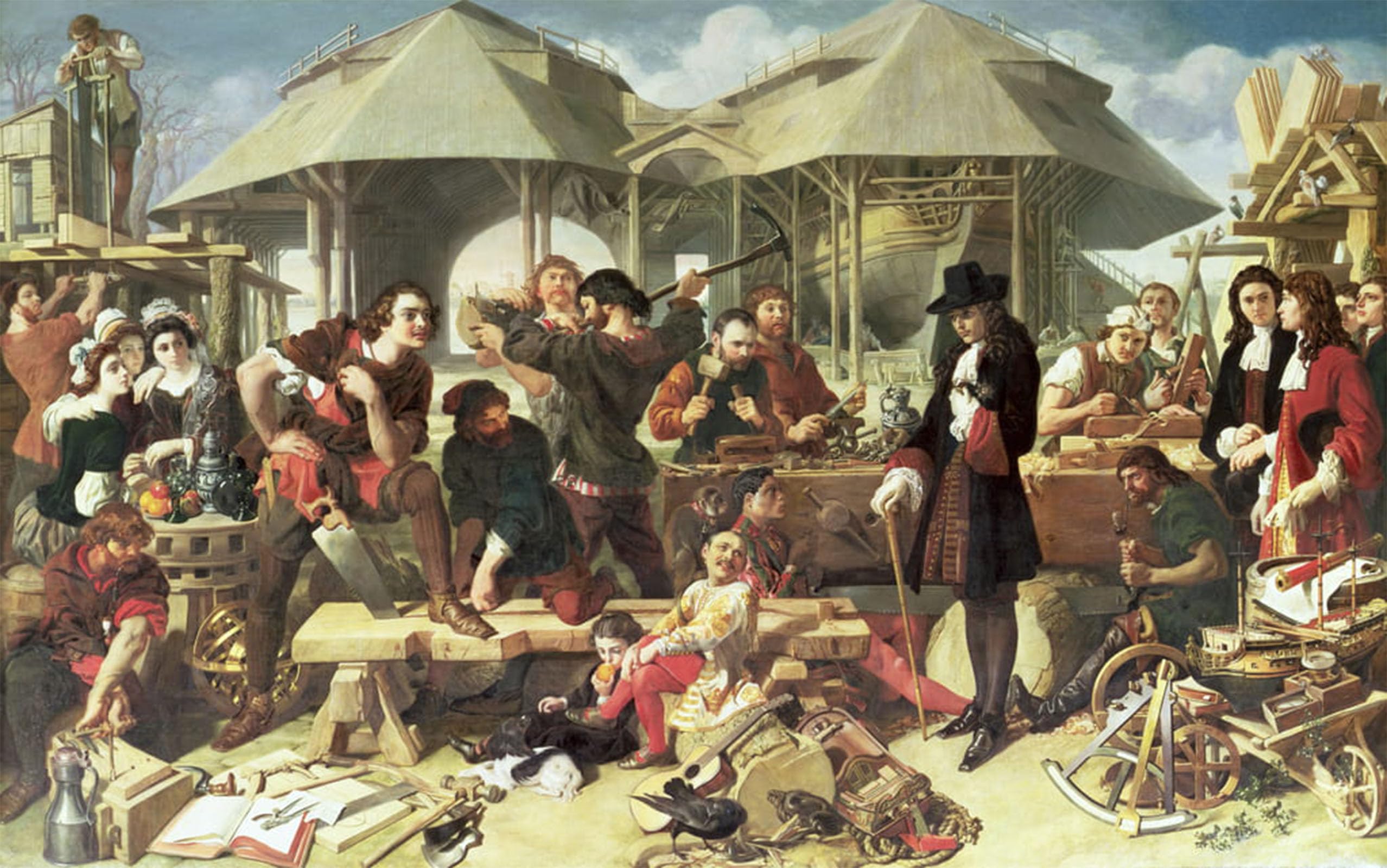 POSTERIIk Famous Animal Posters Vintage Picture Peter I the Great At Dockyard by Daniel Maclise Modern Wall Decor for Home Decor 60x90cm