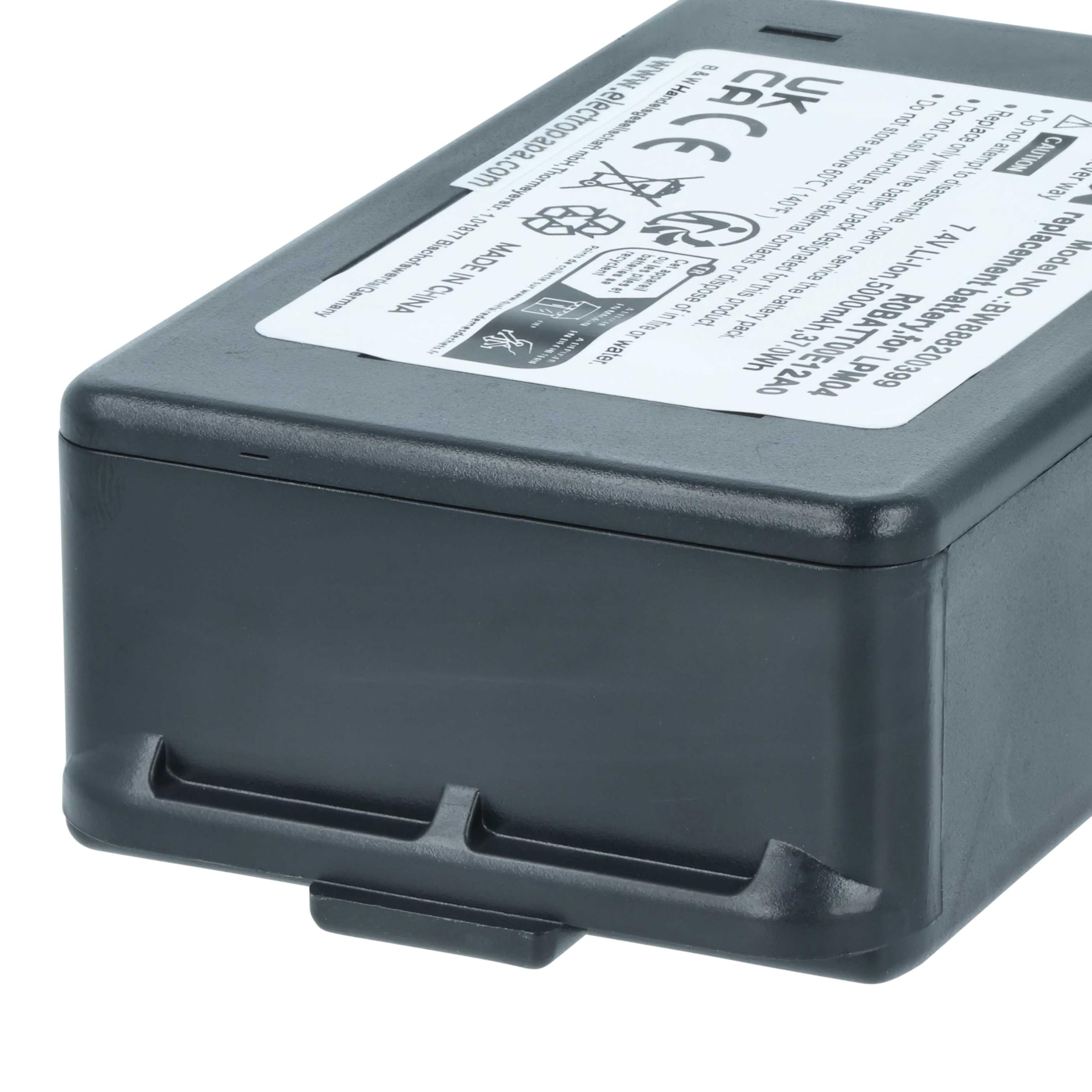 vhbw 2X batería reemplaza Autec R0BATT00E12A0, LPM04 para Mando a Distancia Industrial (5000 mAh, 7,4 V, Li-Poli) - Negro