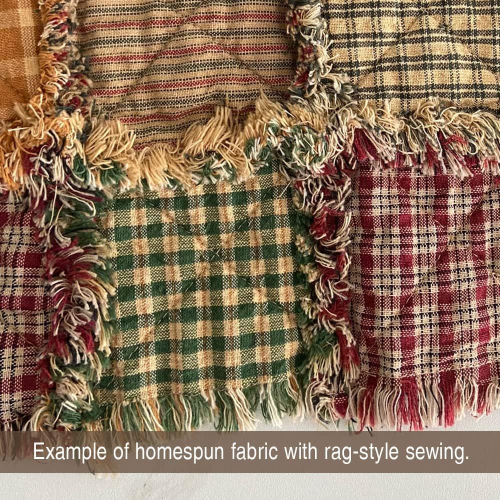 Cabin Green Plaid Homespun Cotton Fabric by JCS - Sold by The Yard
