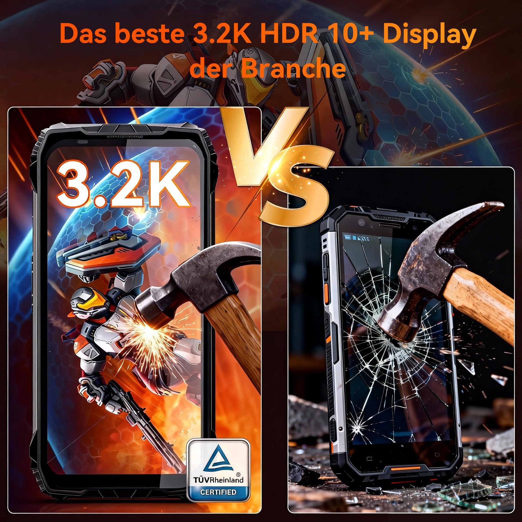Blackview Xplore 2 Robustes 5G, 20000mAh Outdoor Smartphone Android 15,48GB+1TB Baustellenhandy, 6.73”FHD+ AMOLED 120Hz, 50MP+20MP, IP68/ Fingerabdruck/MTK 8300/NFC/467LM Outdoor Handy Ohne Vertrag
