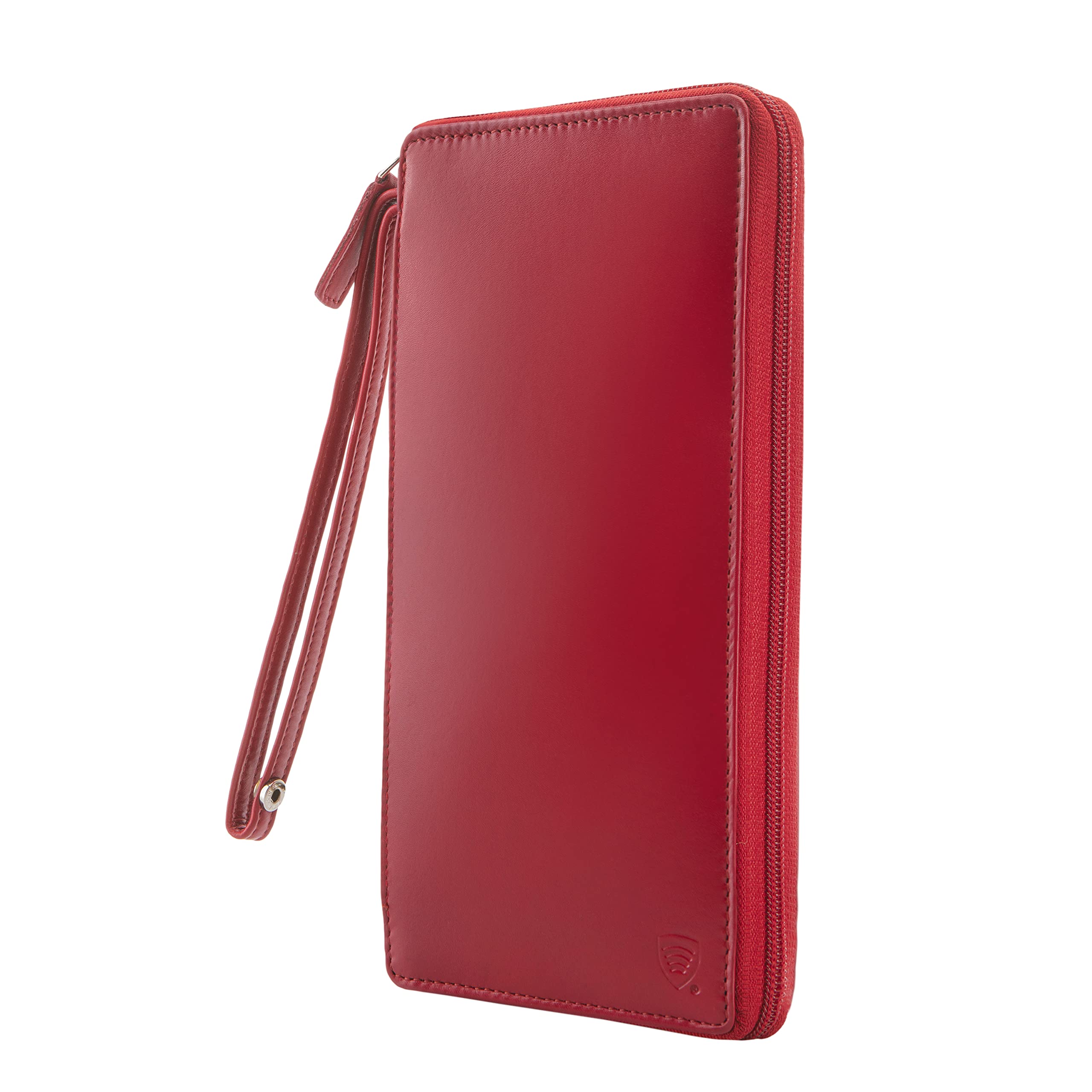 RFID Travel Wallet Executive Organiser - Multiple Passport and Document Holder case RED/Black/Brown - Designer Essential Collection Gift Signal Blocker Organizer - Smart RFID Block (Red)