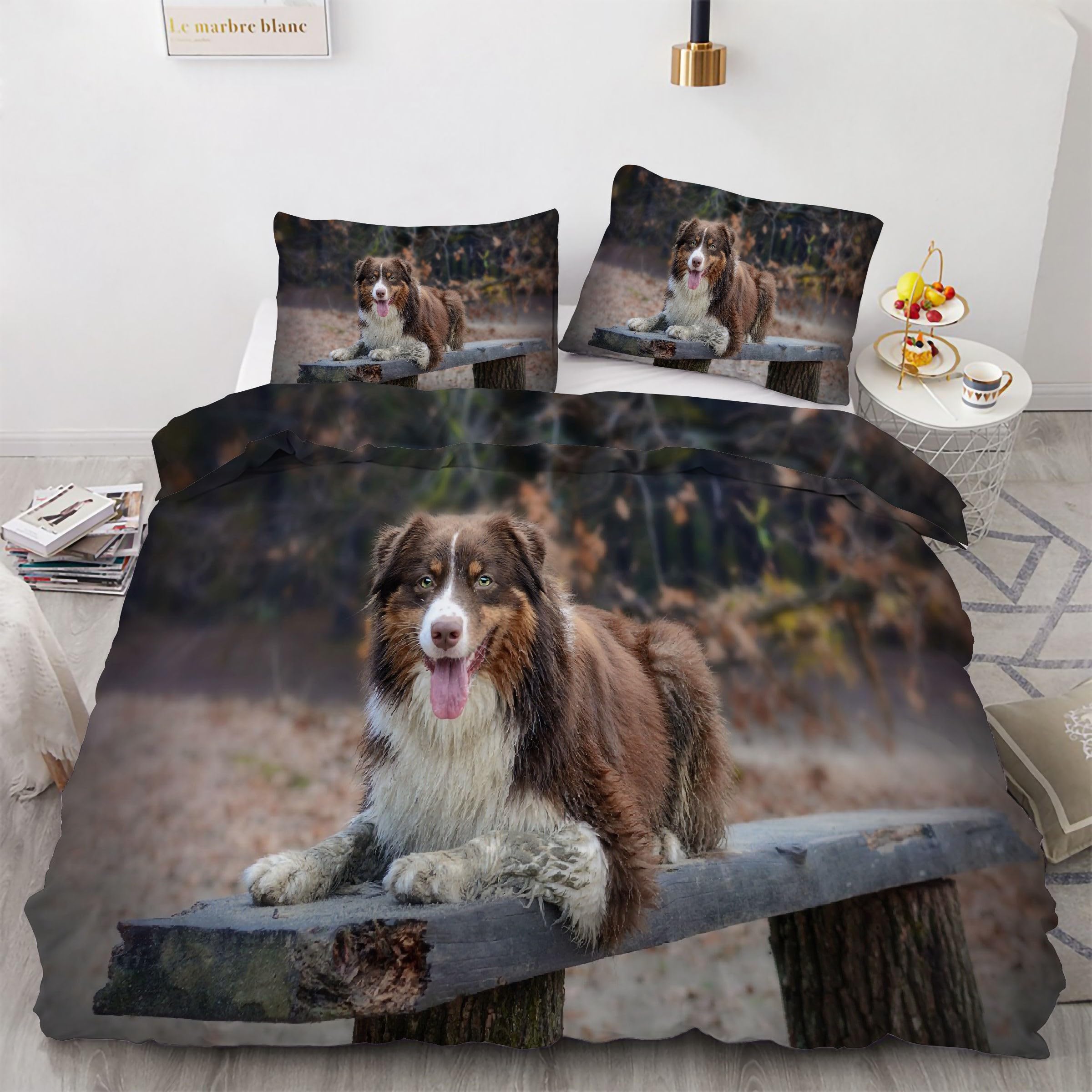Housse Couette Microfibre Chien Des Neiges Idéale pour des Nuits d'Hiver Cocooning