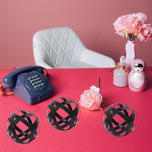 Miniatura 18 de Kesywale 3.3 Inch Decorative Spheres Set of 3, Metal Band Decorative Balls Orbs Metal Spheres Home Decor Accents Dining Table Centerpieces for White