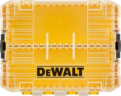 DeWALT Tough Case Chic (mediano) Organizador, caja de herramientas, caja de almacenamiento, caja de herramientas, tapa transparente, bandeja
