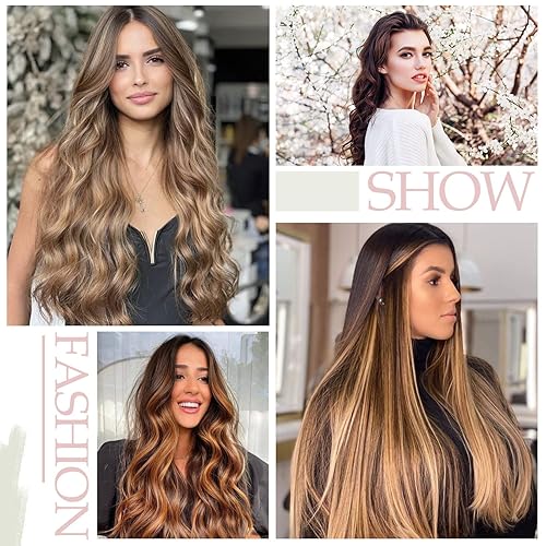 Miniatura 7 de S-noilite Extensiones de cabello con clip de 22 pulgadas, 12 unidades, extensiones de cabello largo lacio y grueso de doble trama para mujer,