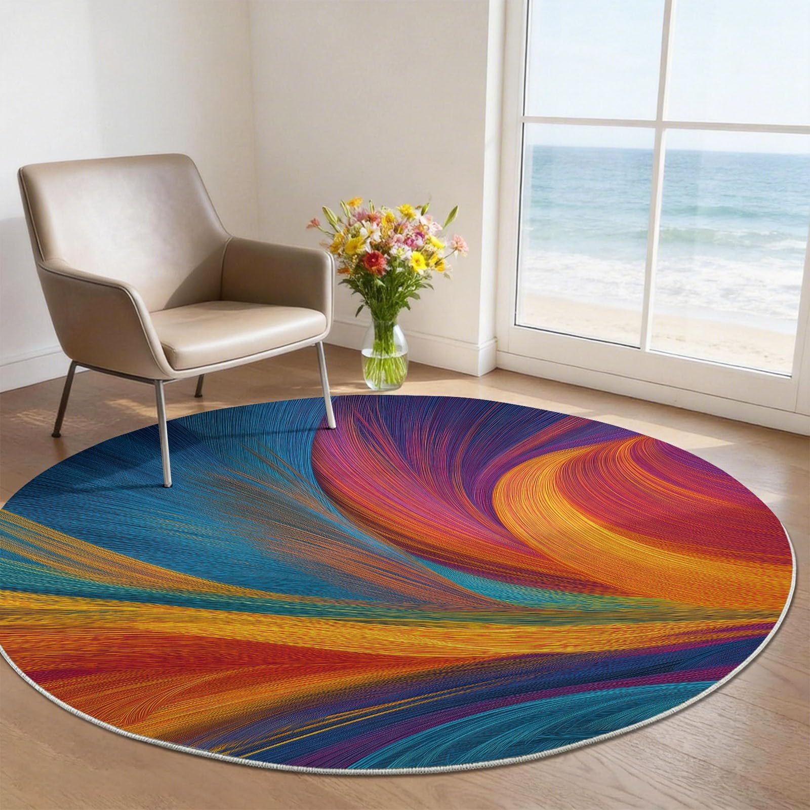 Tapis antidérapant rond 150 cm pour sécuriser le sol de la salle de jeu