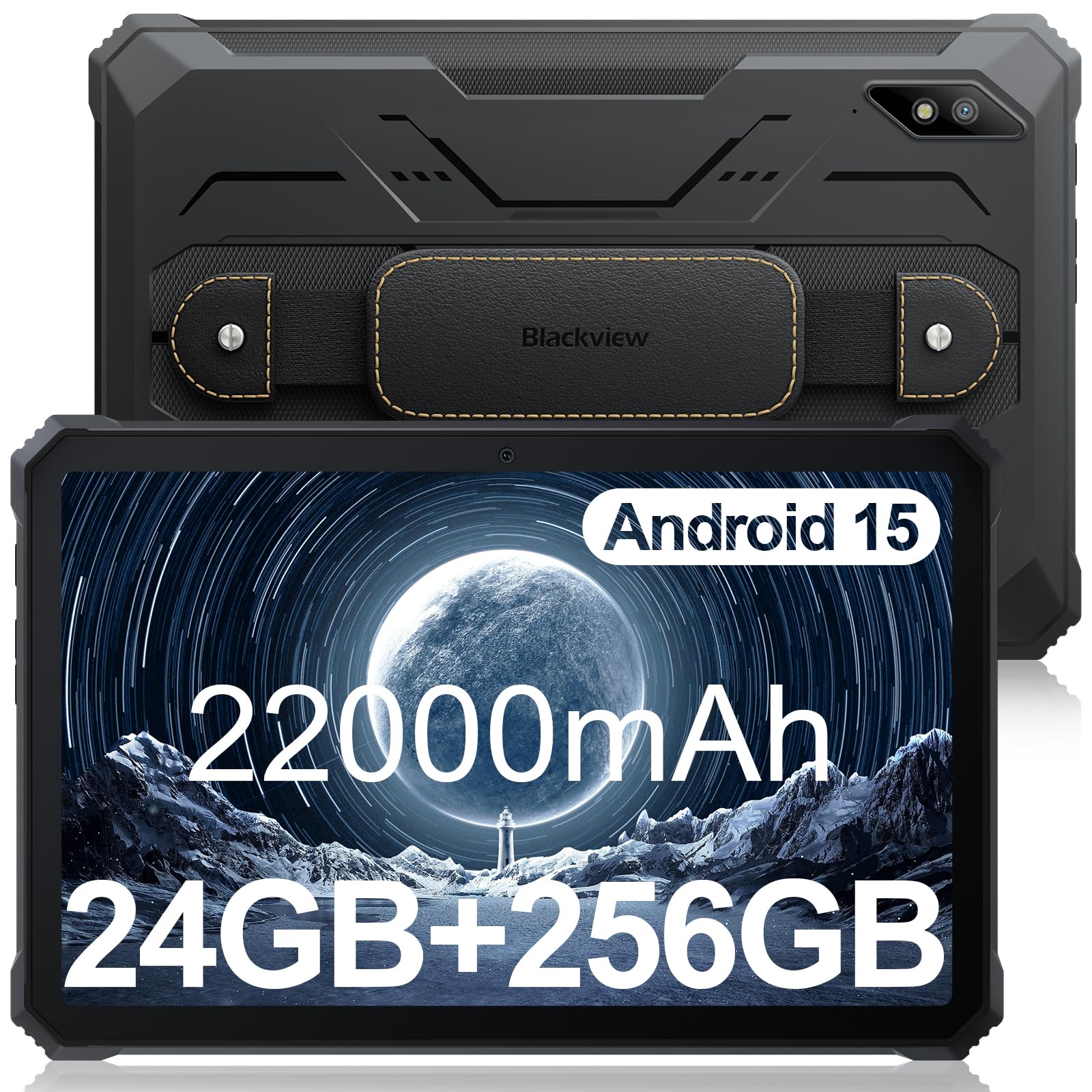 Blackview Active 8 Pro Outdoor Tablet, 24GB RAM+256GB ROM, 2.4K FHD+ 10.36 Zoll, 33W 22000mAh Akku Tablet Android 15, 48MP Kamera, Dual SIM 4G/5G WiFi/NFC/GPS/OTG/IP69K