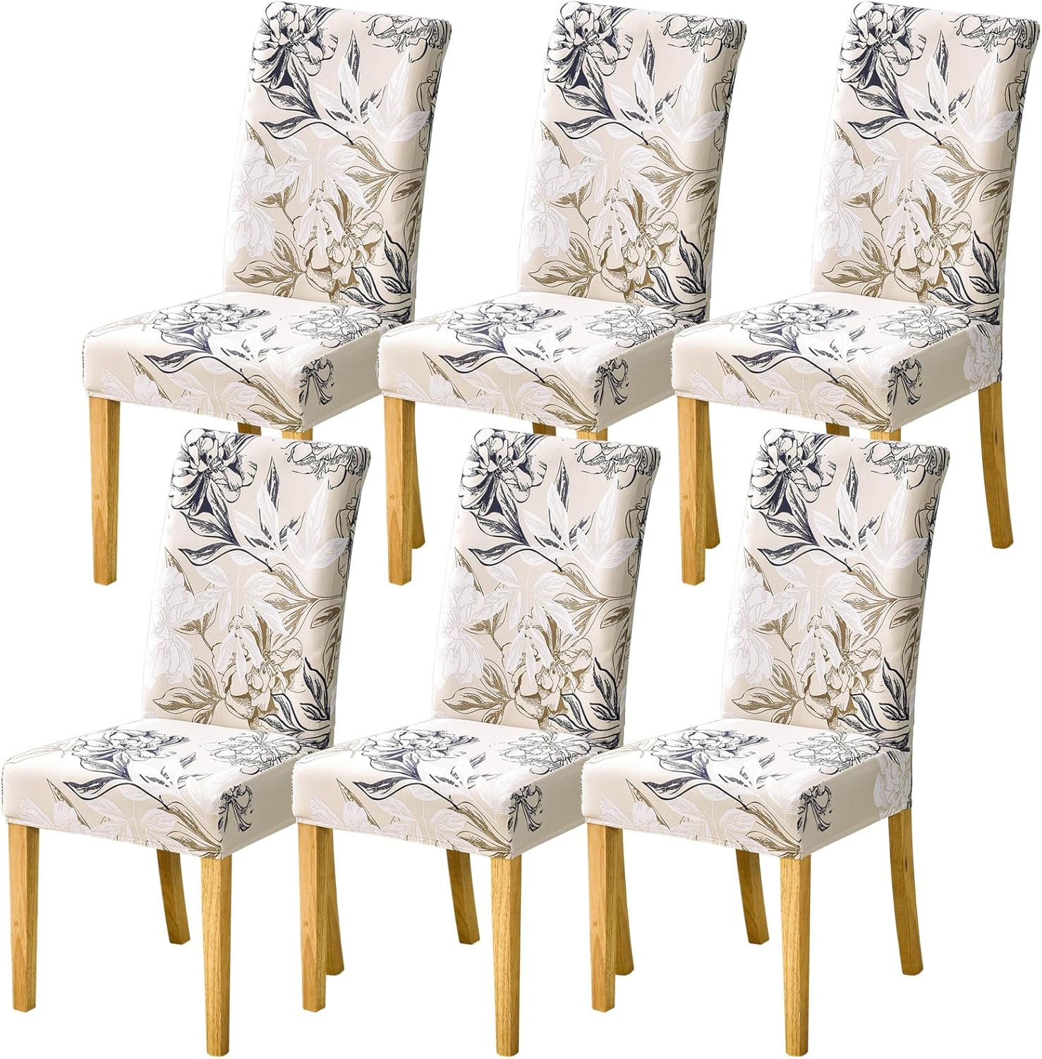 Dining Room Chair Covers Set of 6, Stretch Soft Spandex Removable Washable Chair Slipcovers for Dining Room,Hotel,Ceremony (Pink Rose, 6 Pack)