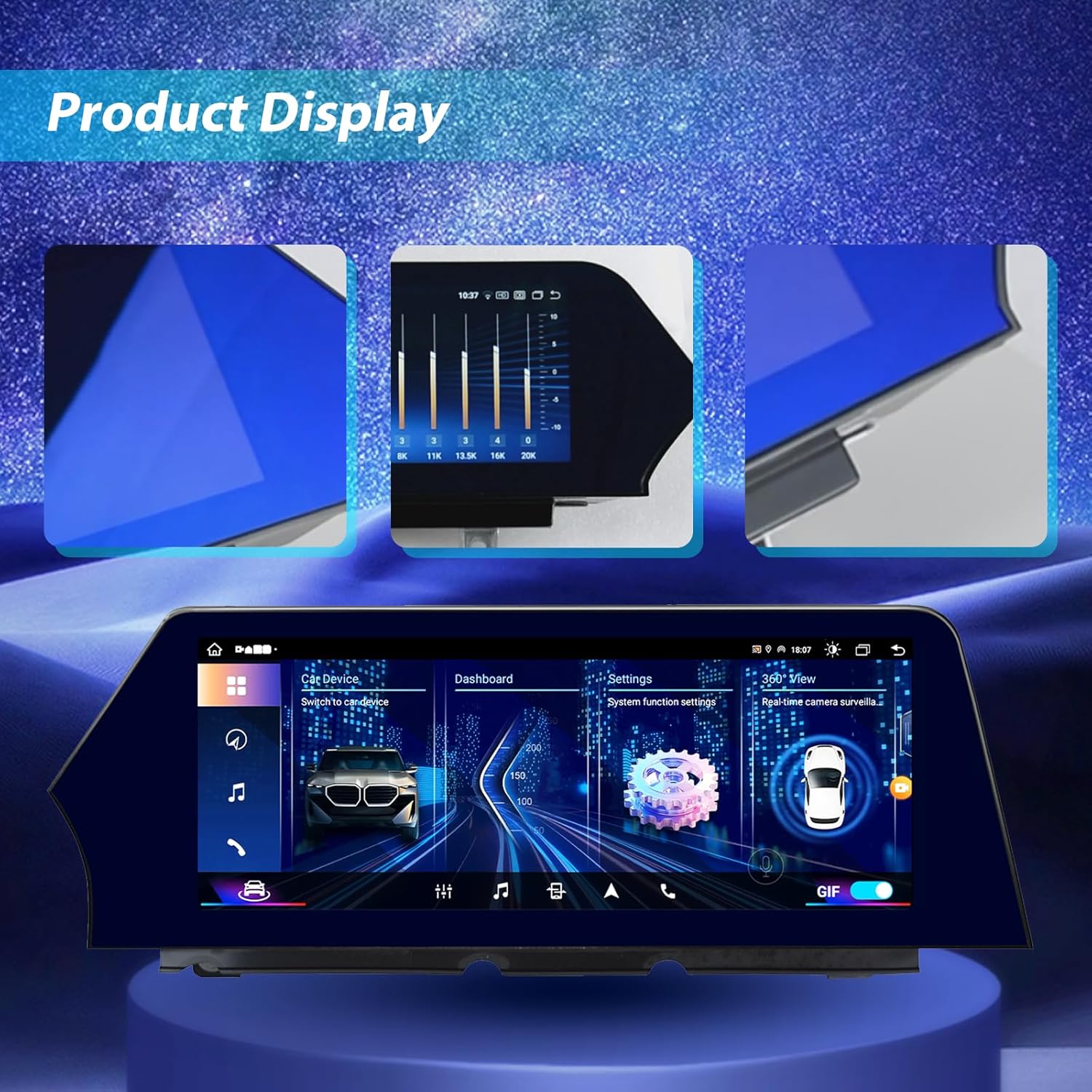 12.3-inch car Radio, Multimedia Video, Stereo, GPS Navigation Suitable for BMW 7 Series (CIC System) 11-12, Android 13.0 Wireless Player, CarPlay Auto Bluetooth, Original System retained,（8+128G）