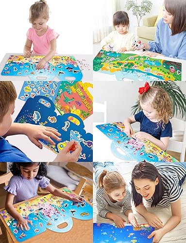 Miniatura 7 de Libro portátil silencioso de gelatina, libro de calcomanías reutilizable para niños, actividades de aprendizaje preescolar para niños pequeños,