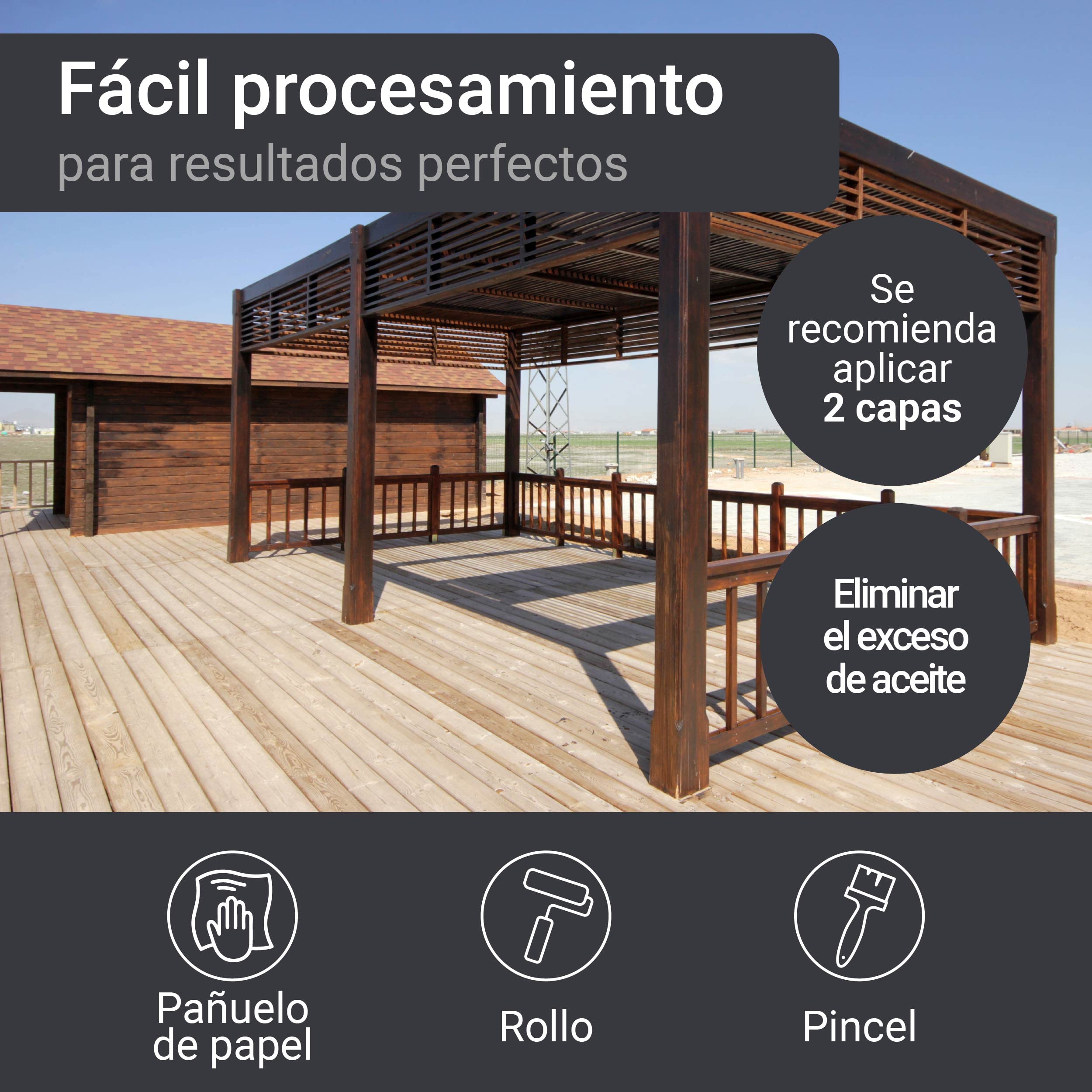 WO-WE Aceite de Abeto Douglas natural protección antiagrisado de madera exterior W291-10L