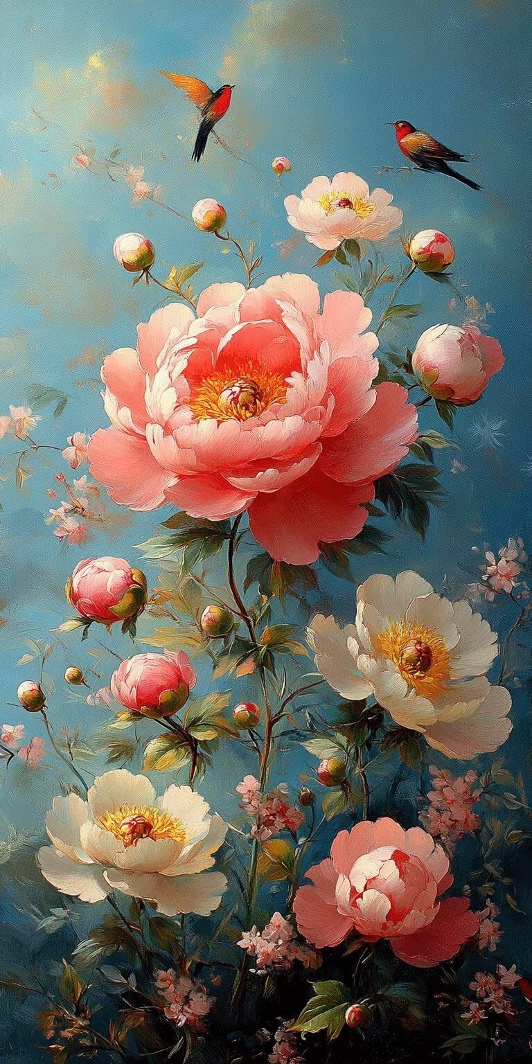 Peinture Numero Adulte fleur Peinture Acrylique 60x120cm Oiseau k-168
