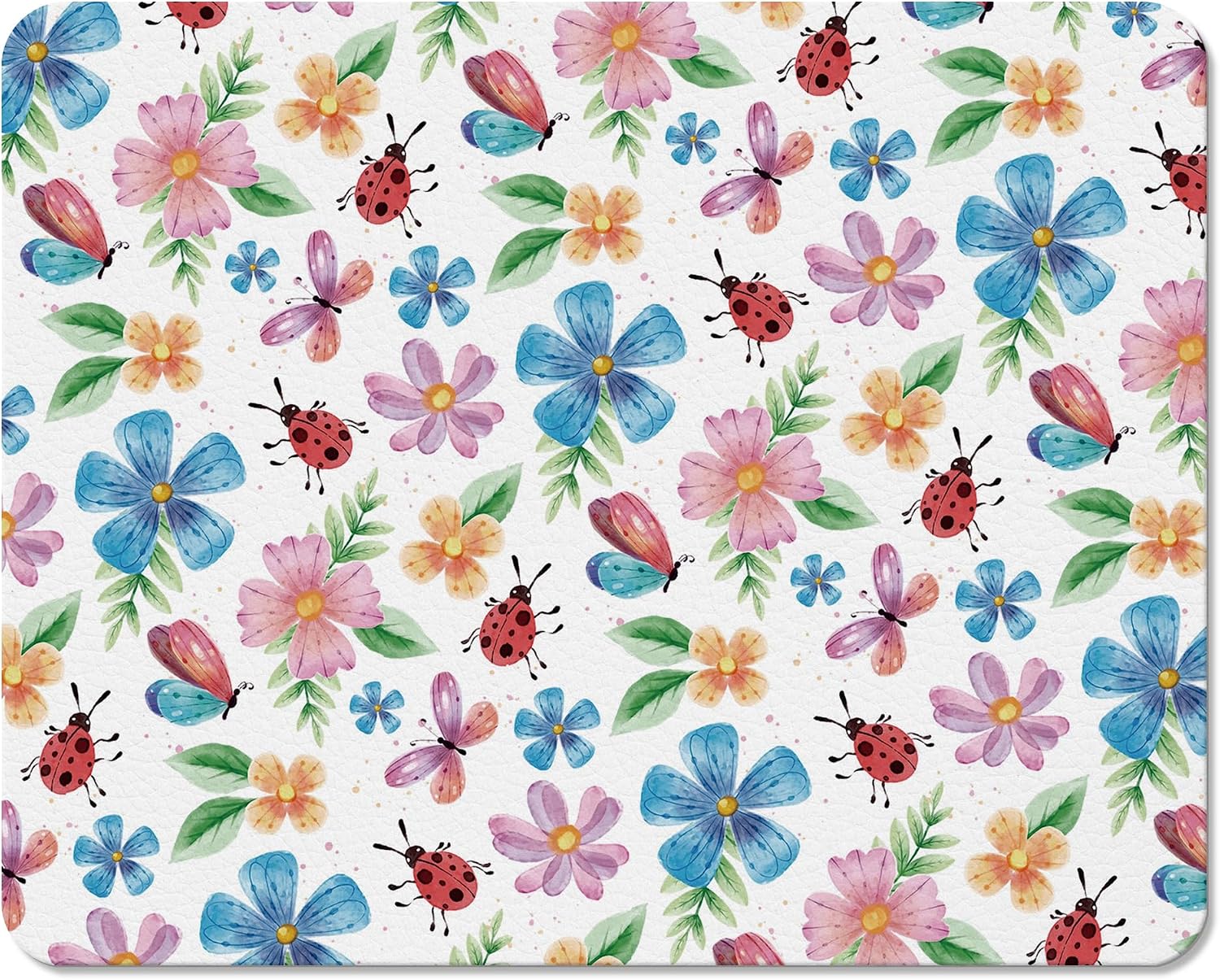 Floral Dish Drying Mats for Kitchen Counter, Watercolor Wildflower Absorbent Reversible Coffee Bar Mat Drying Pad for Floral Kitchen Decor, 12x15 Inch