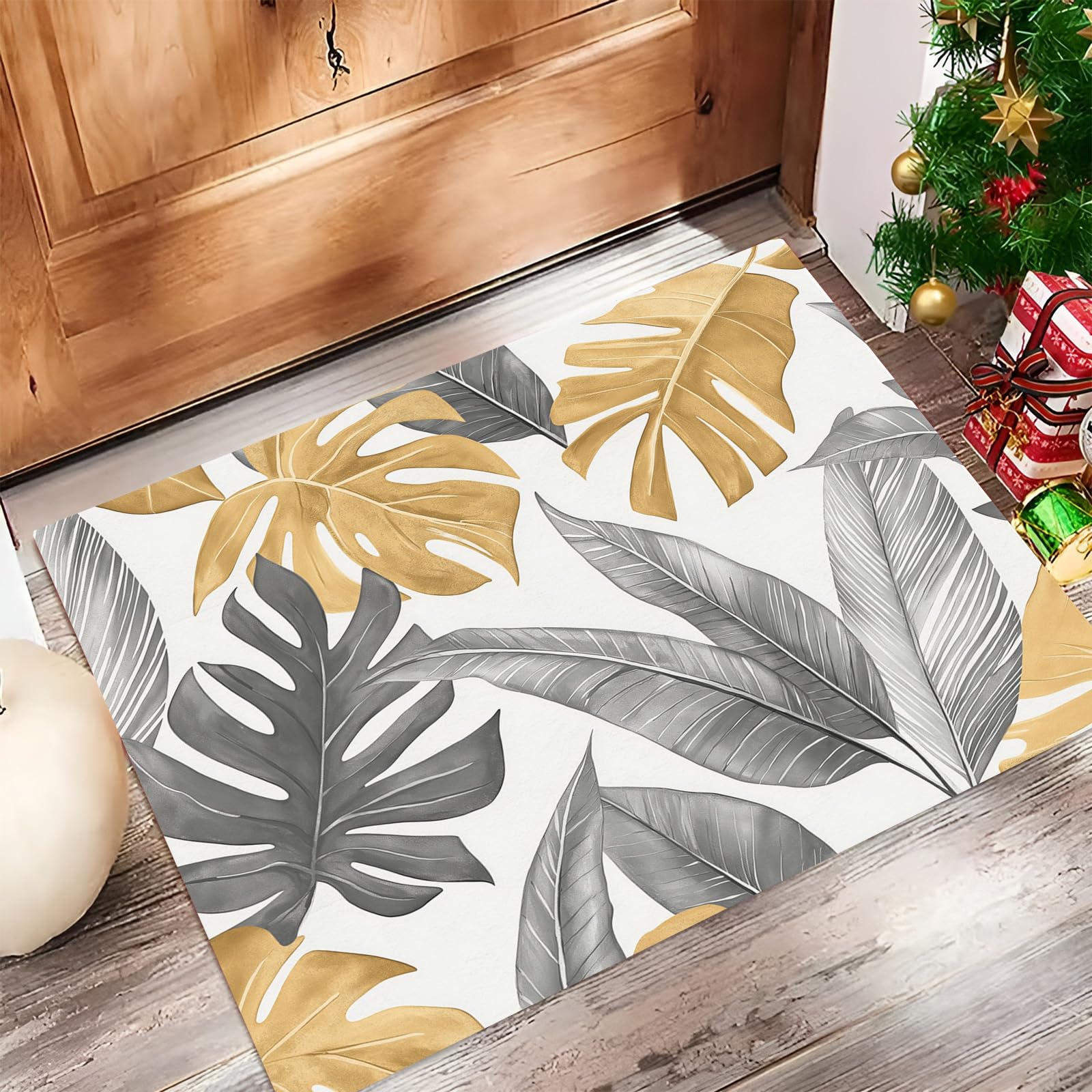 Tapis de sol doux plantes tropicales pour l'entrée et les pattes de chien