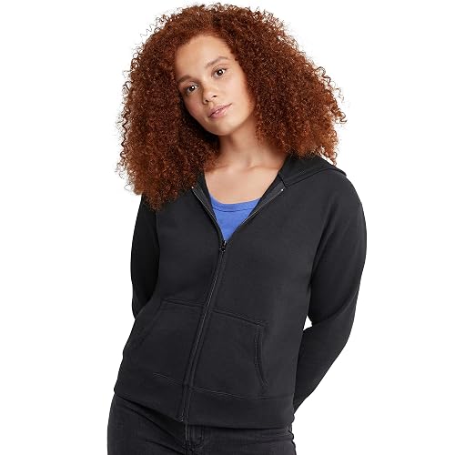 Hanes Womens Women's Hoodie, EcoSmart Fleece Full-Zip Hoodie, Zip-up Hooded Sweatshirt for WomenJacket